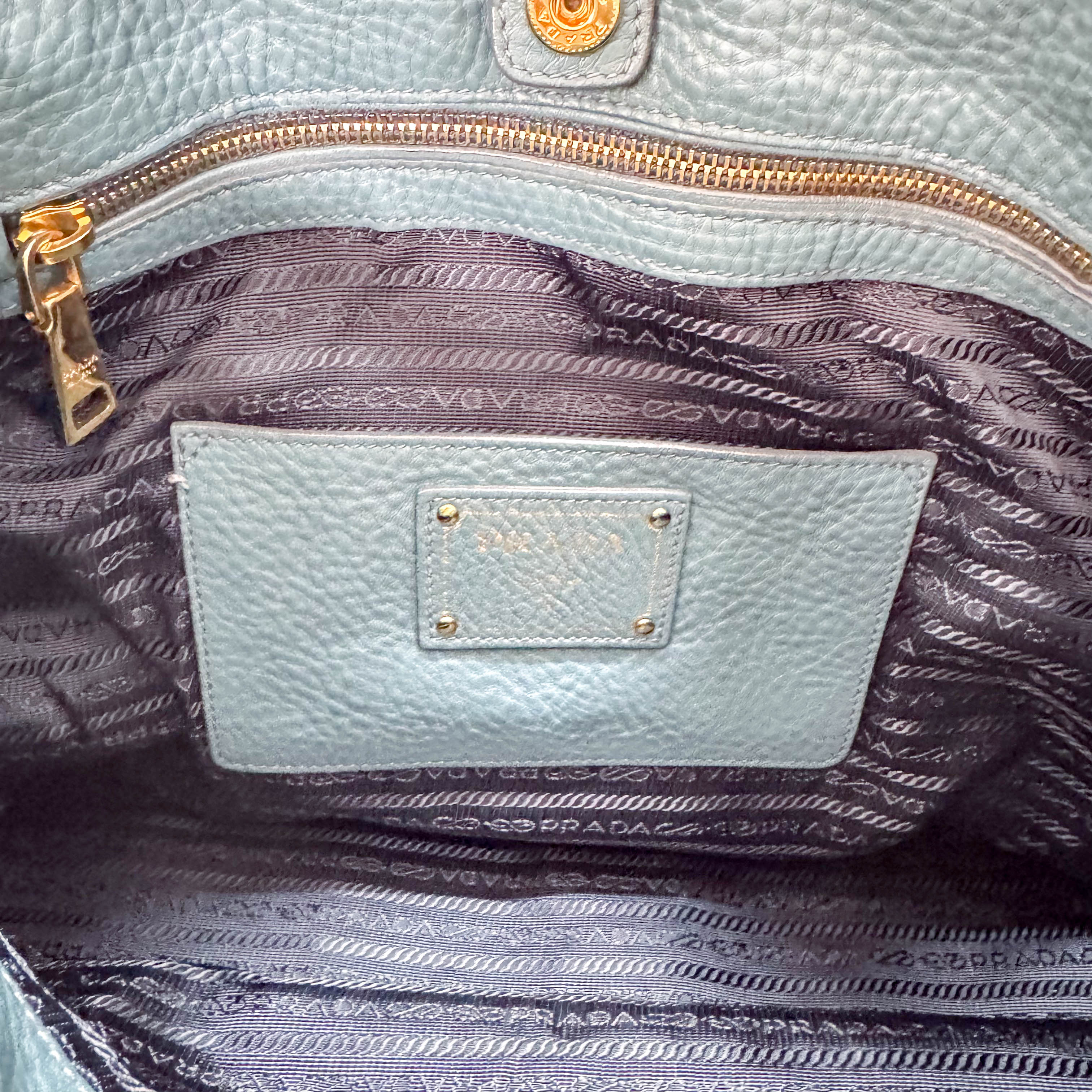 Sky Blue Vitello Daino Tote Bag