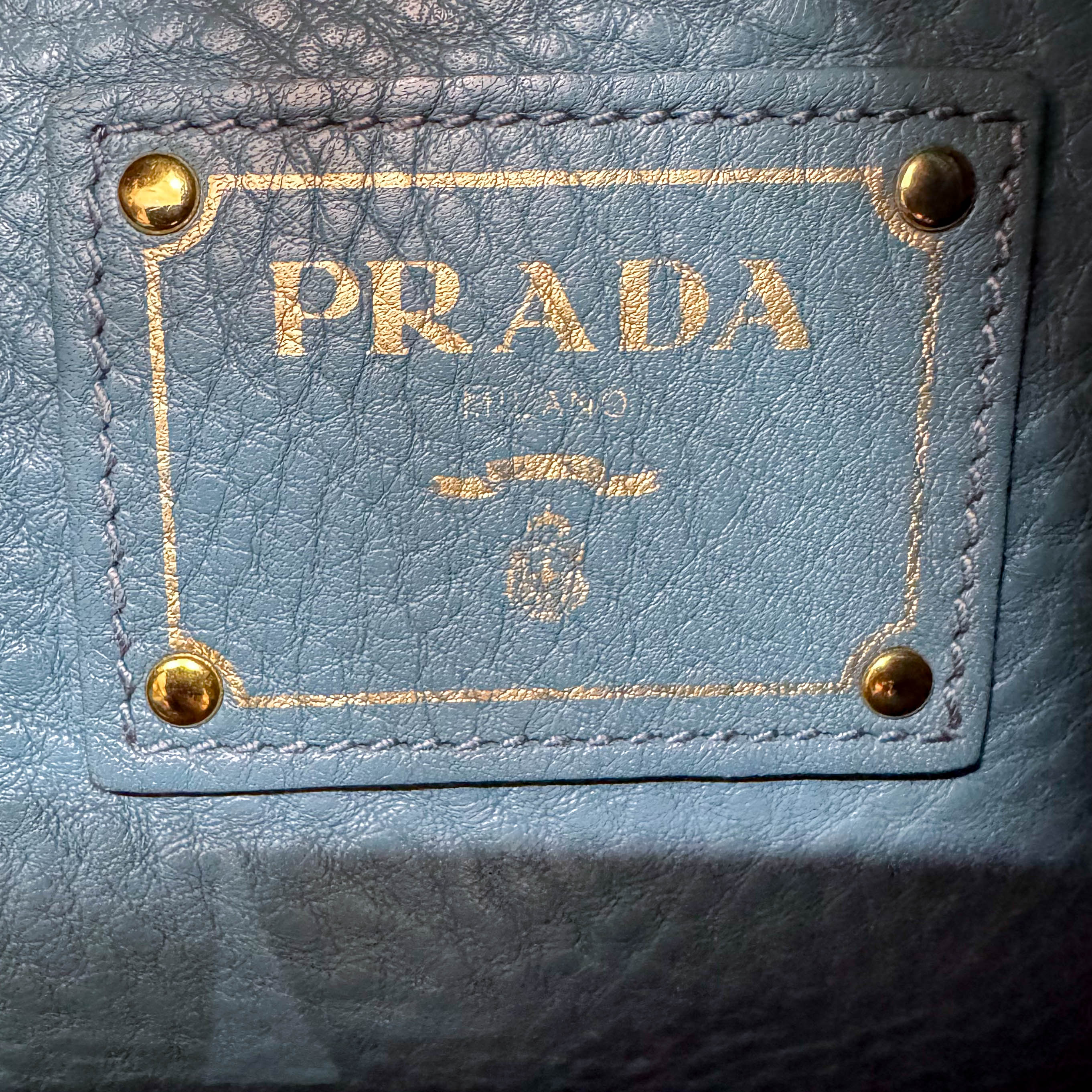 Sky Blue Vitello Daino Tote Bag