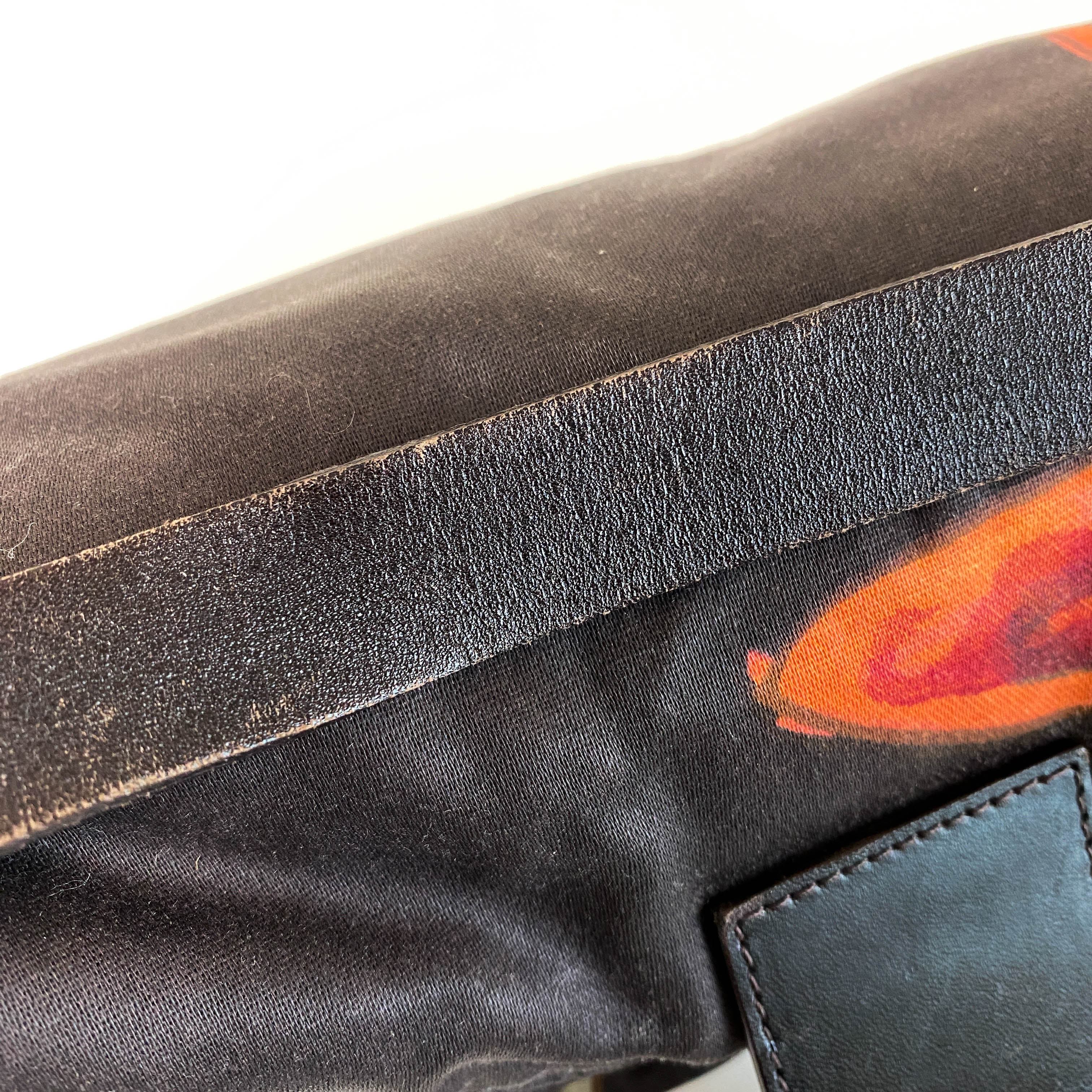 Baguette Flower Design Neoprene Shoulder Bag