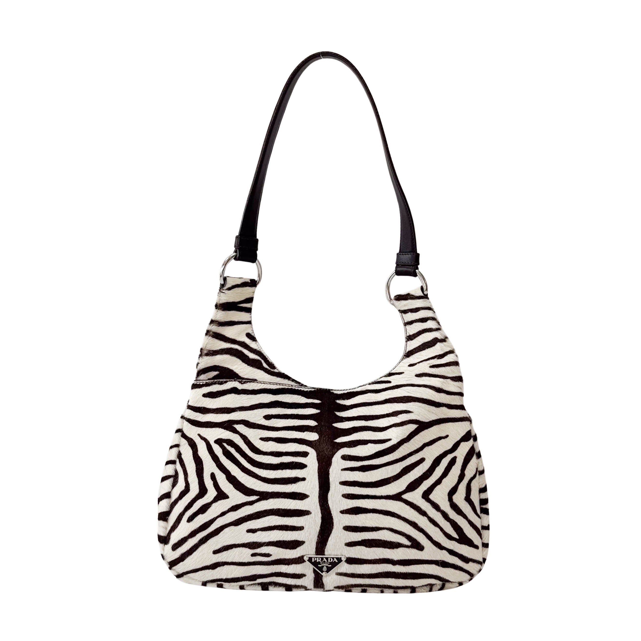 Pony Hair Zebra Print Shoulder Bag