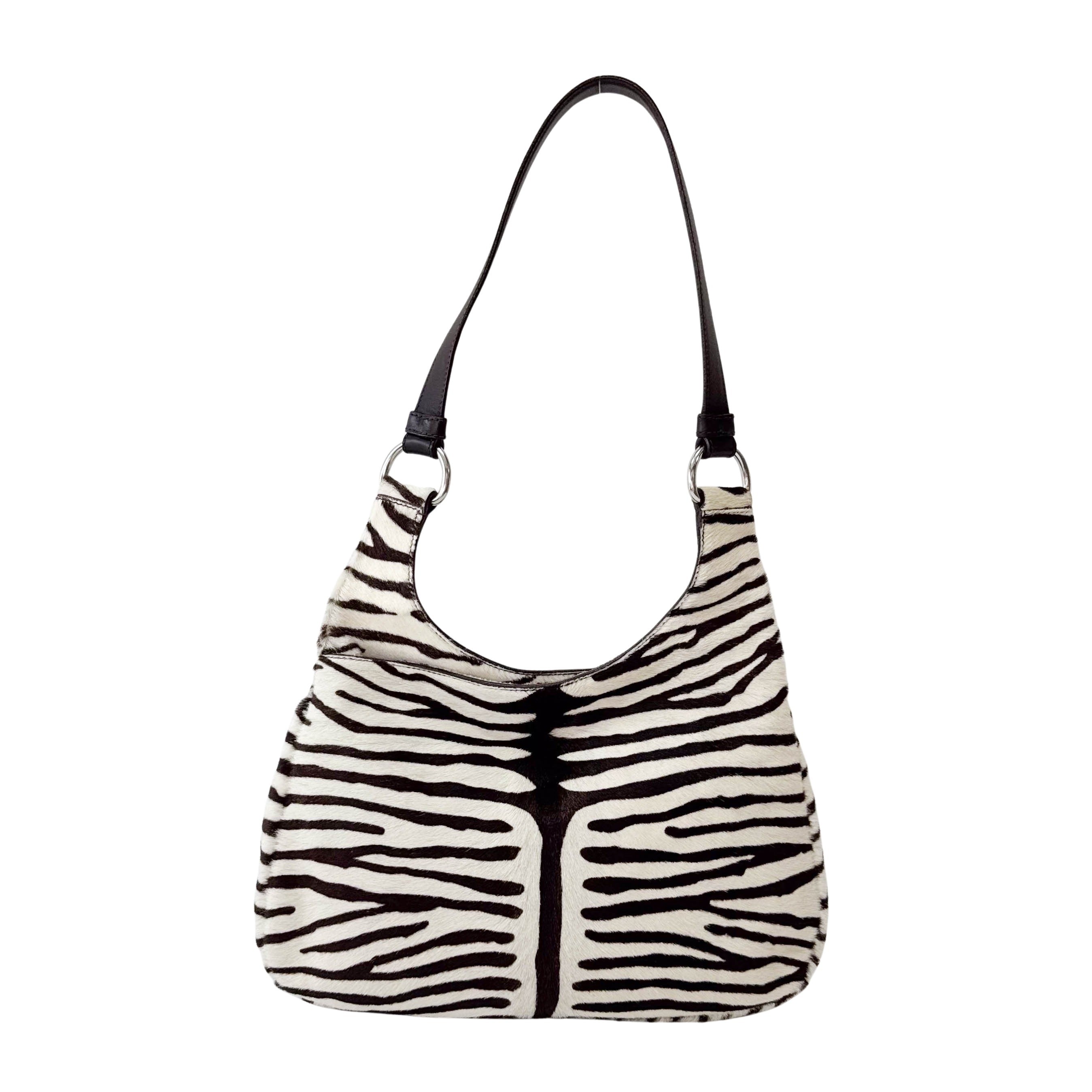 Pony Hair Zebra Print Shoulder Bag
