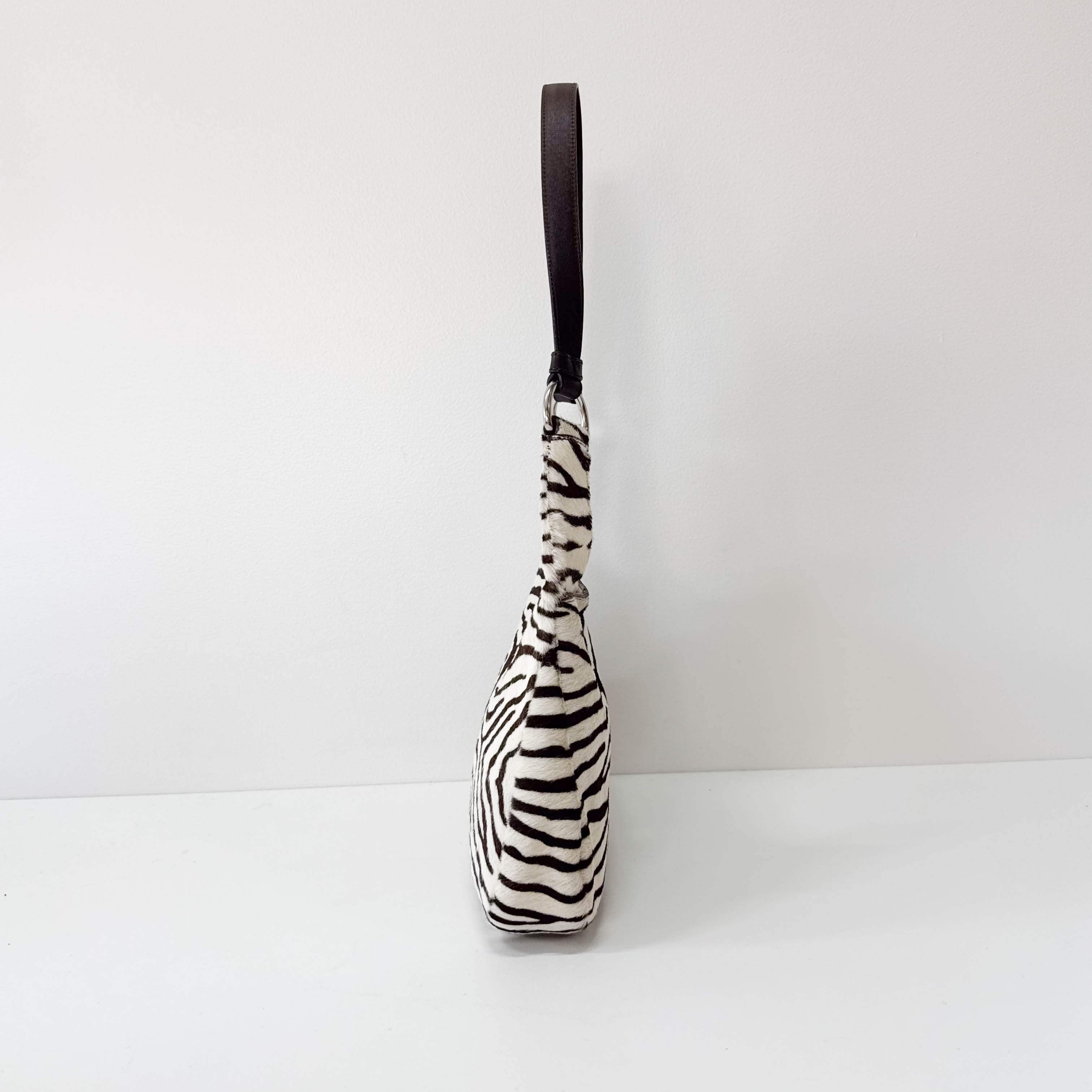 Pony Hair Zebra Print Shoulder Bag