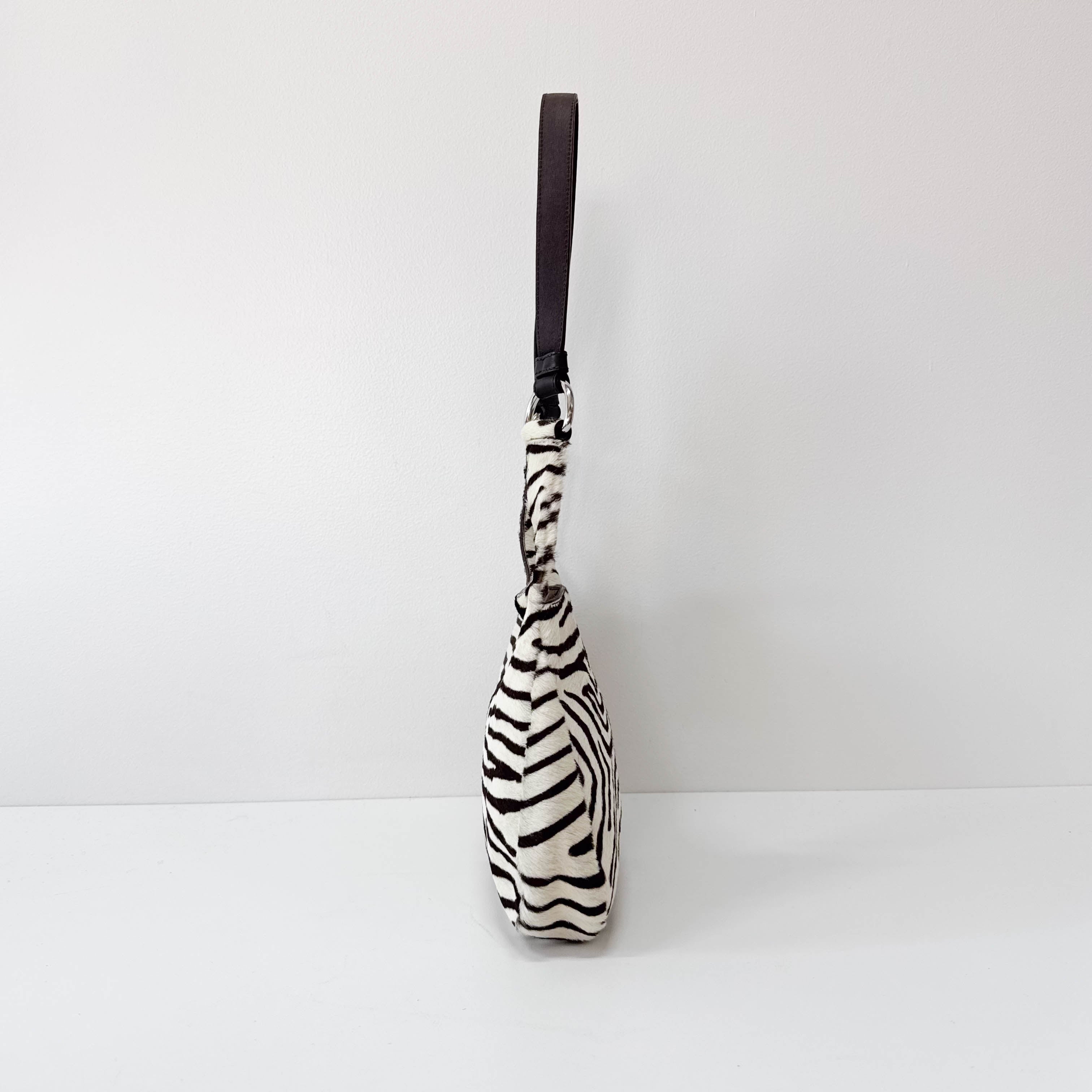 Pony Hair Zebra Print Shoulder Bag
