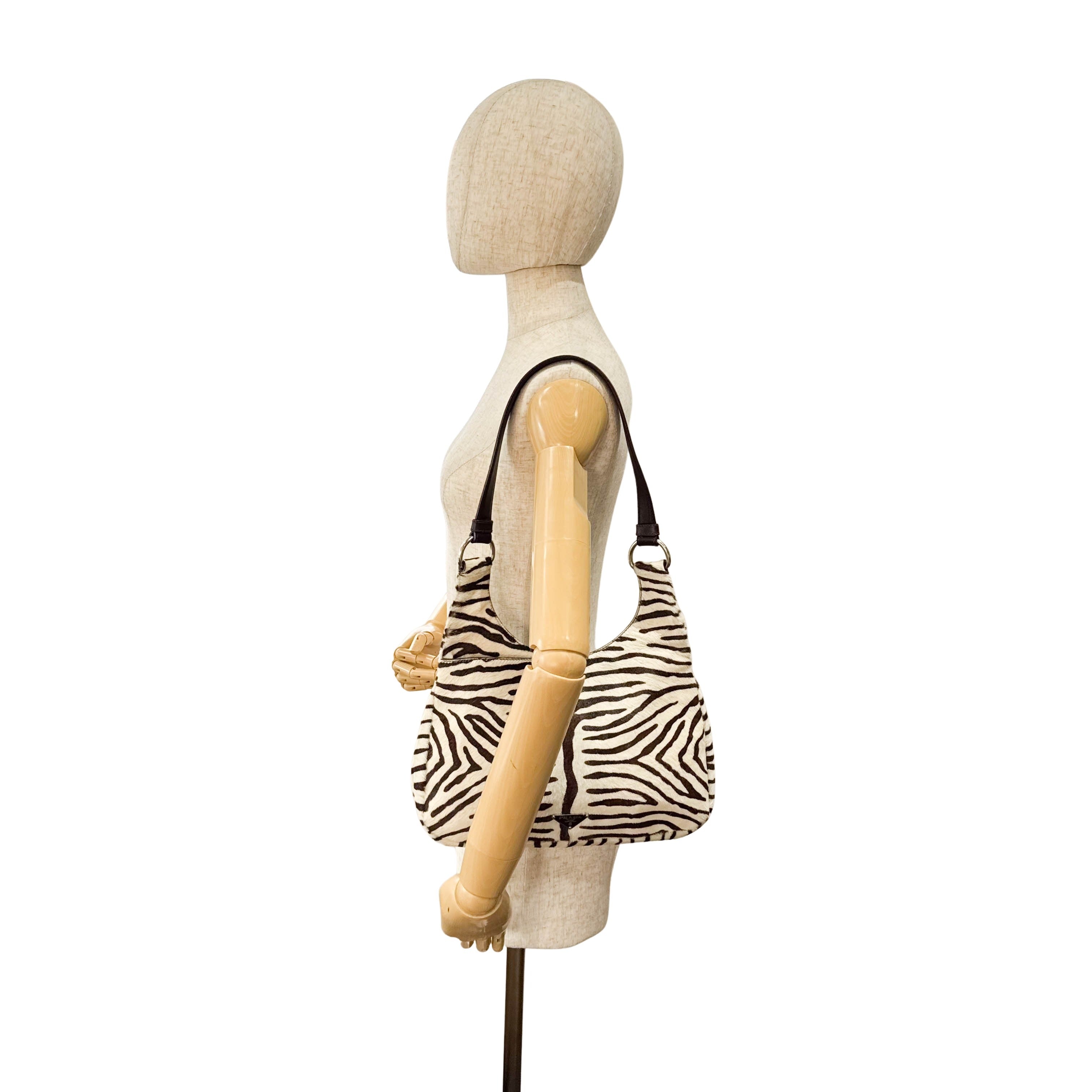 Pony Hair Zebra Print Shoulder Bag
