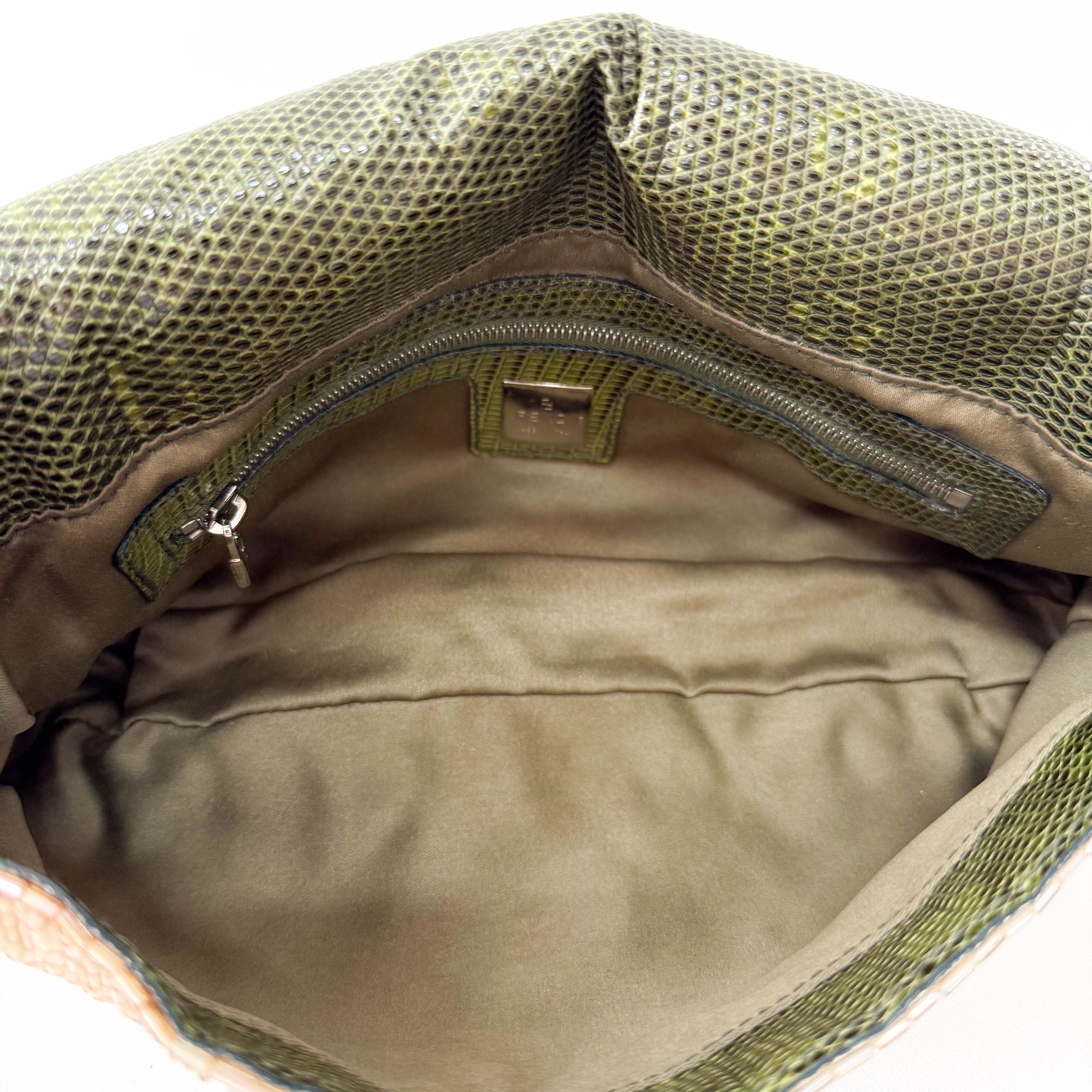 Baguette Beige Beaded Shoulder Bag