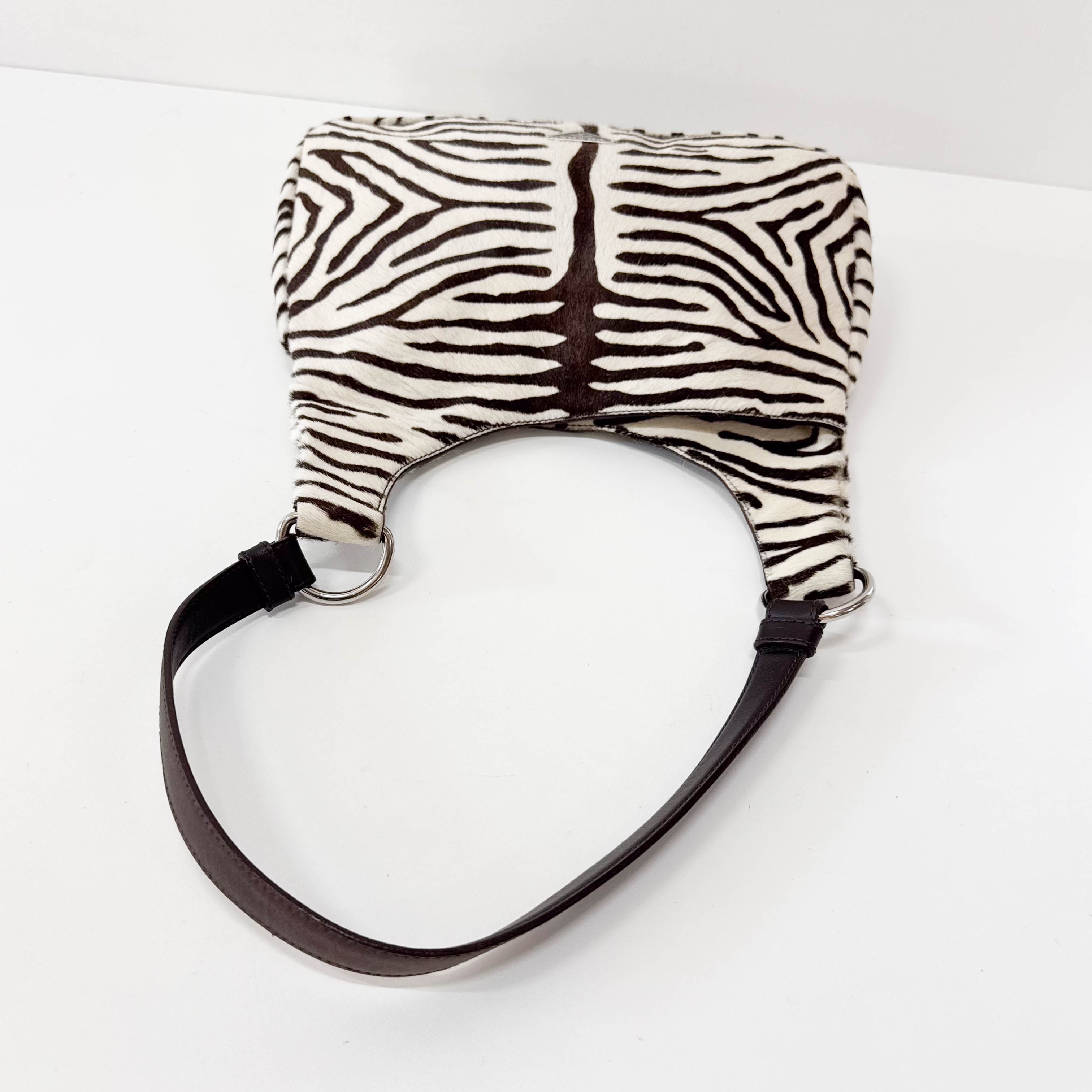 Pony Hair Zebra Print Shoulder Bag