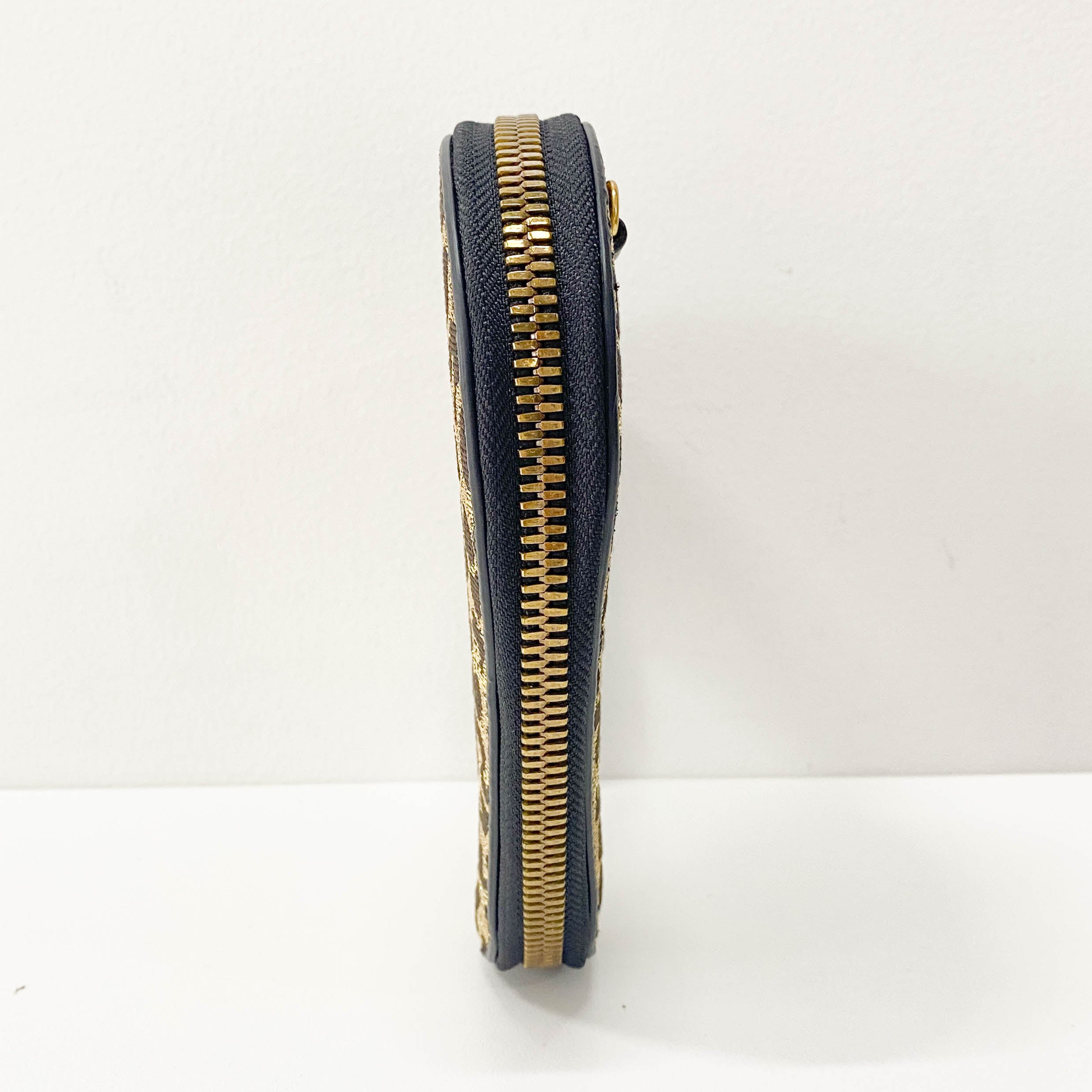 Heart-Shape Gold Leopard Print Canvas Bag