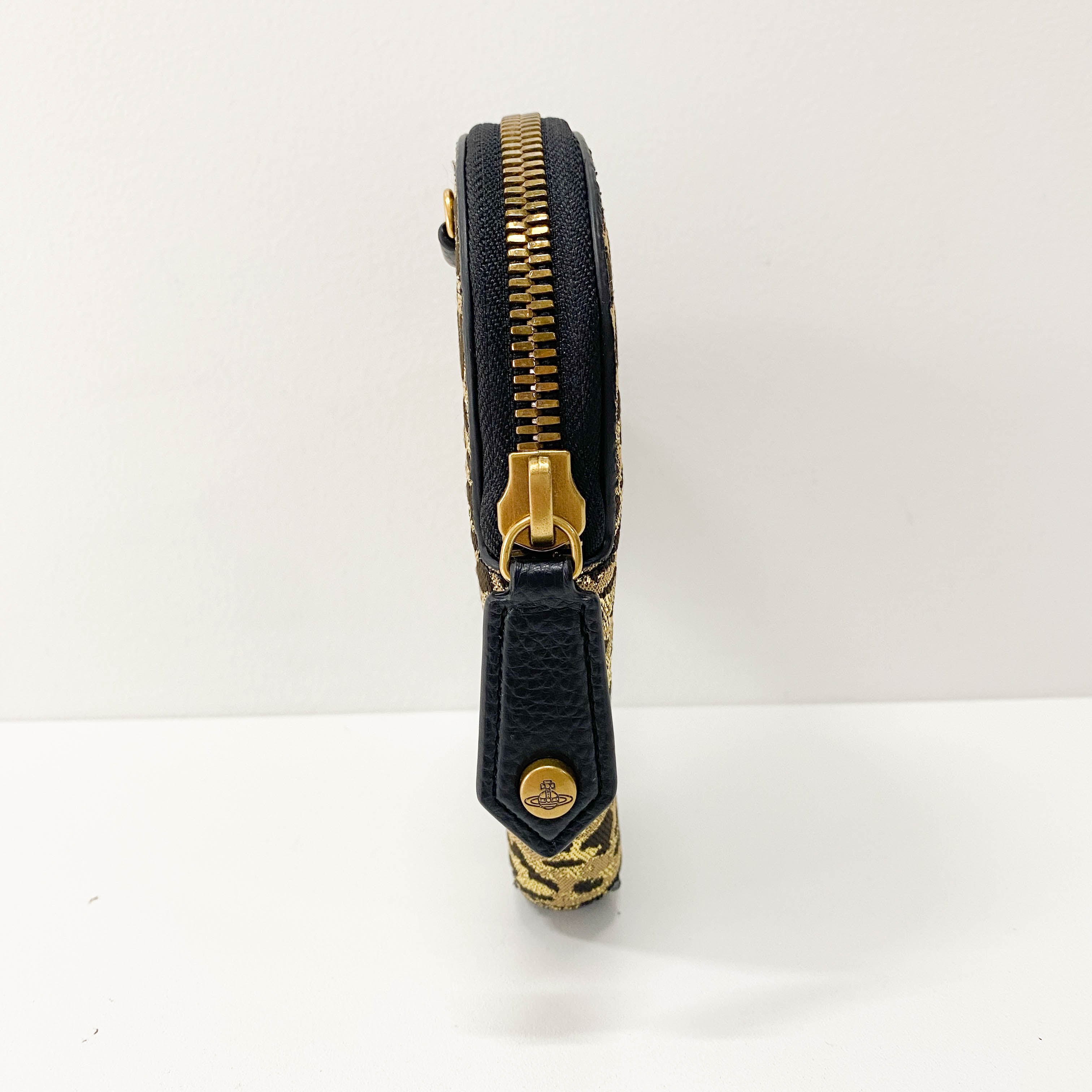 Heart-Shape Gold Leopard Print Canvas Bag