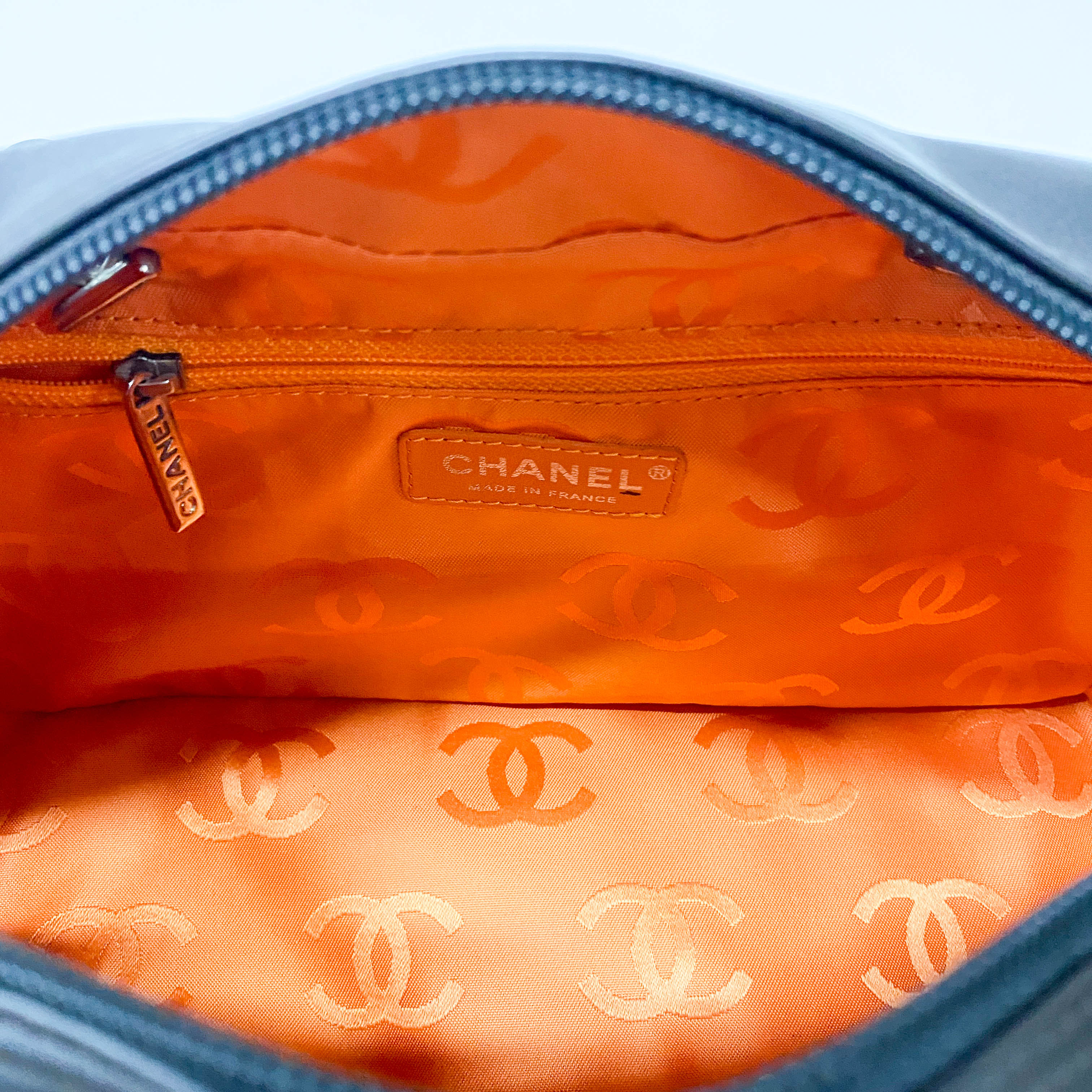 Cambon Brown Calfskin Bowling Shoulder Bag