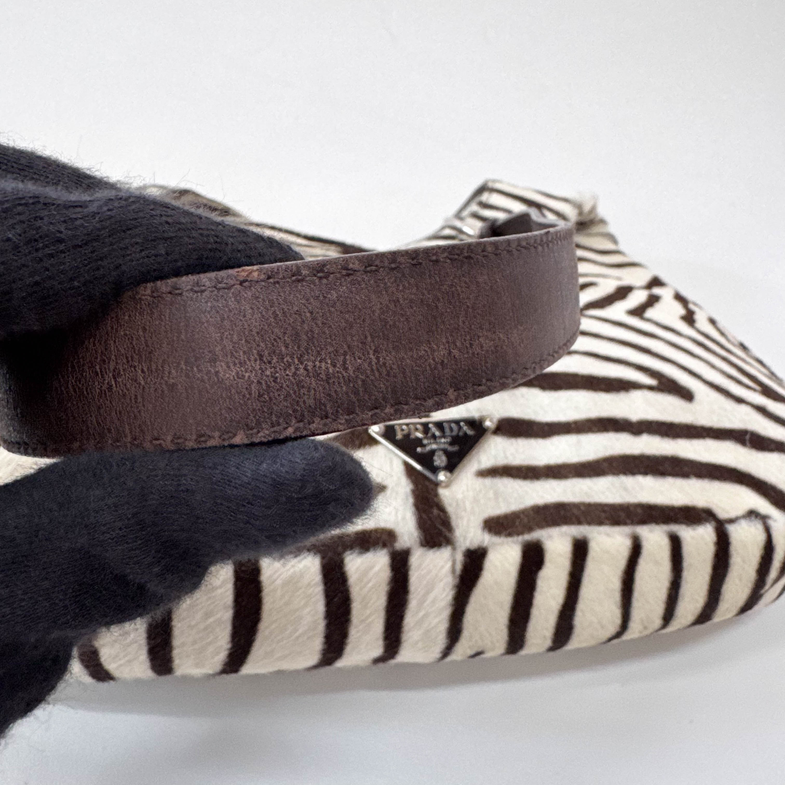 Pony Hair Zebra Print Shoulder Bag