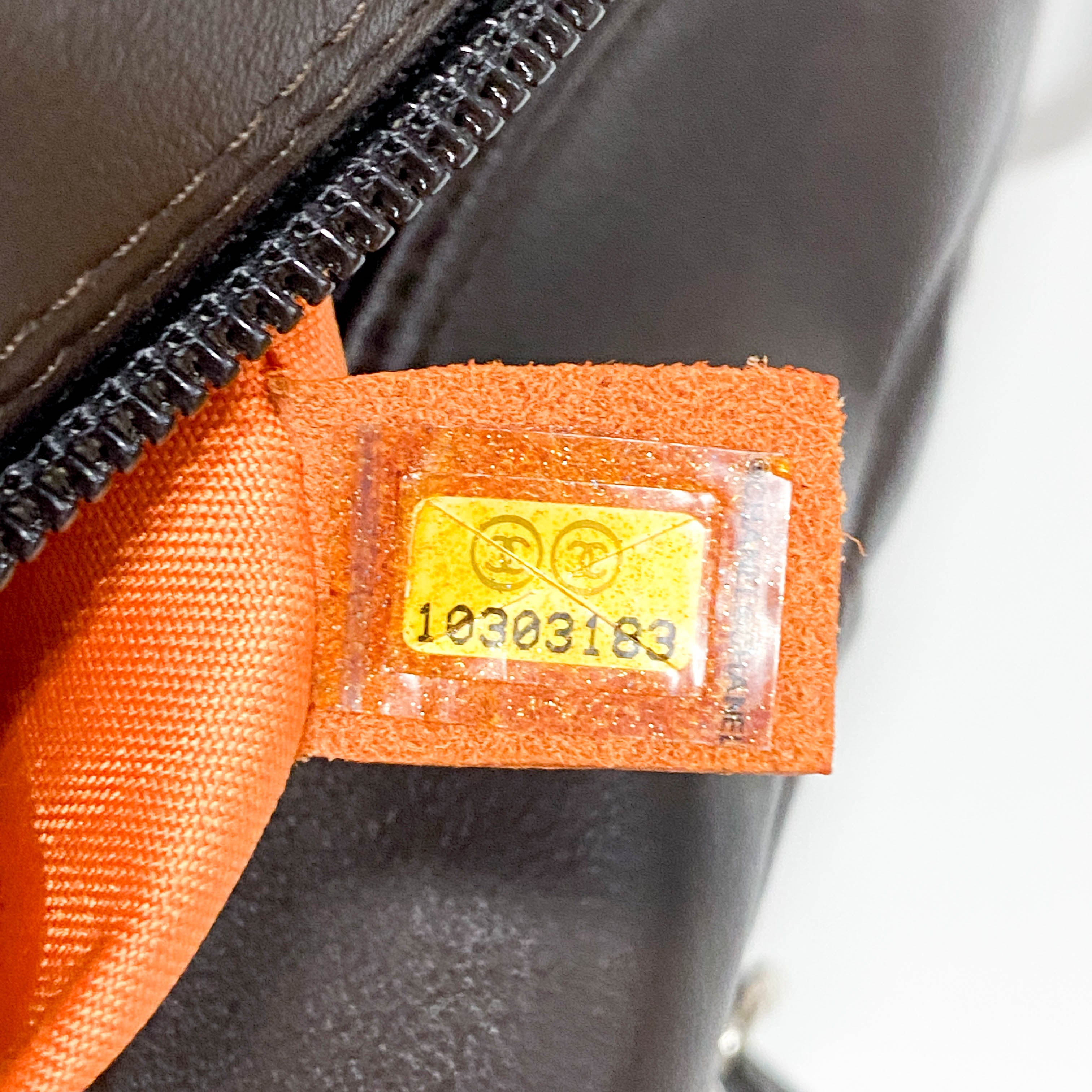 Cambon Brown Calfskin Bowling Shoulder Bag