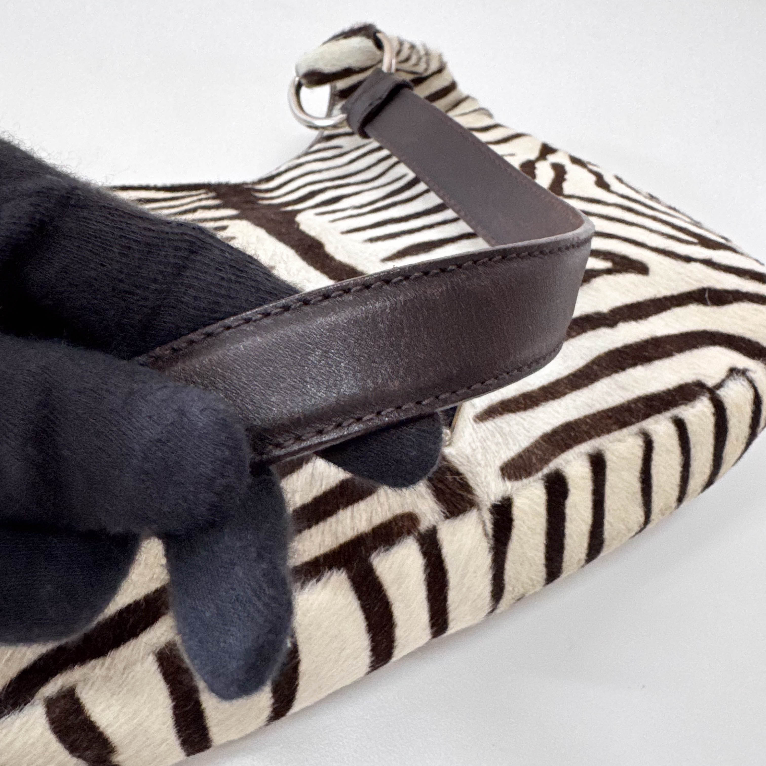 Pony Hair Zebra Print Shoulder Bag