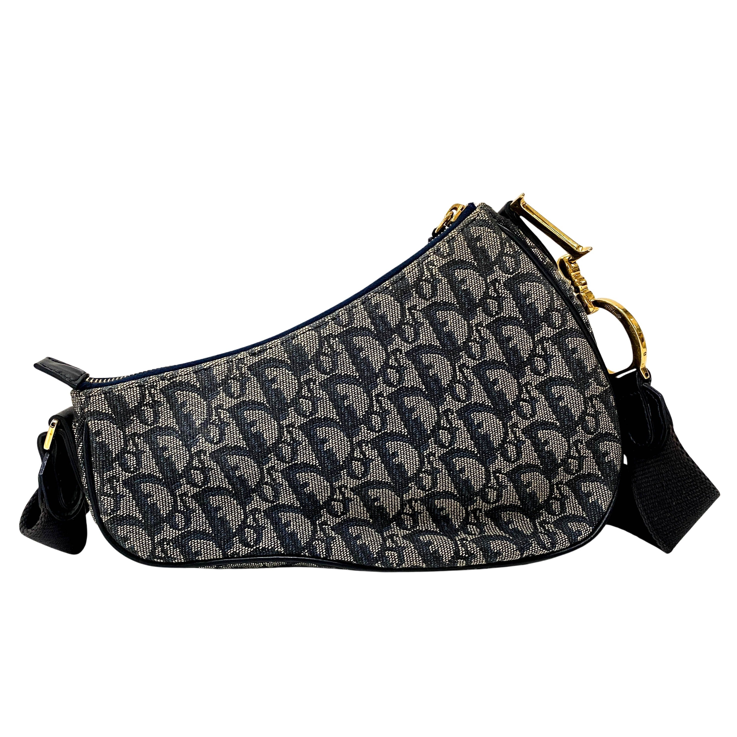 Saddle Trotter Navy Canvas Shoulder Bag