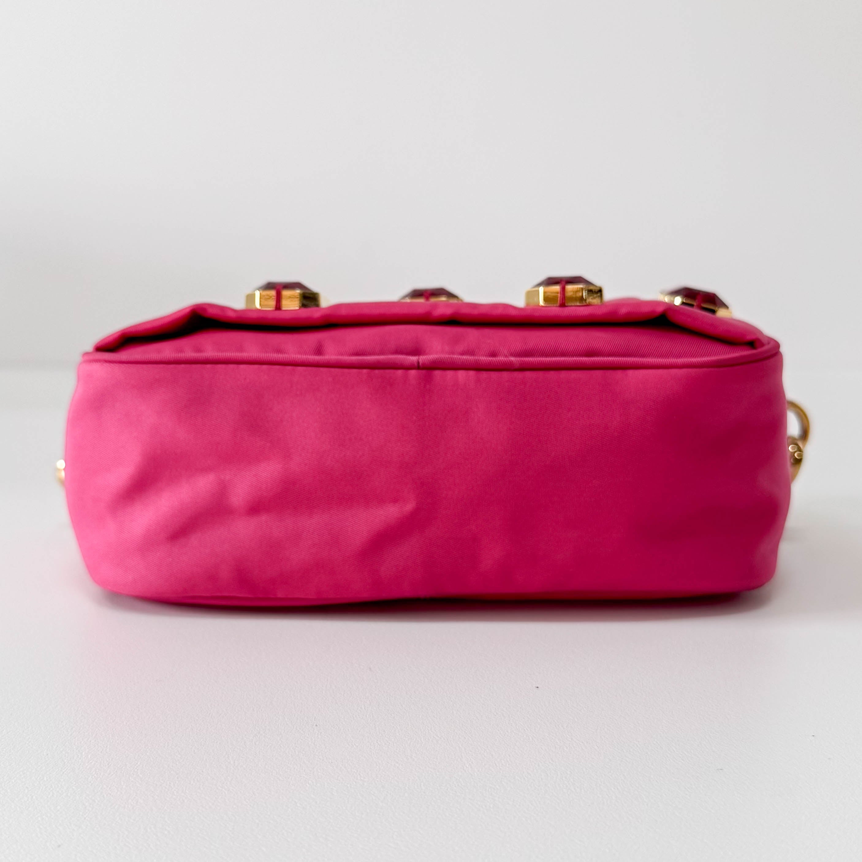 Tessuto Pietre Mini Pink Nylon Crossbody Bag