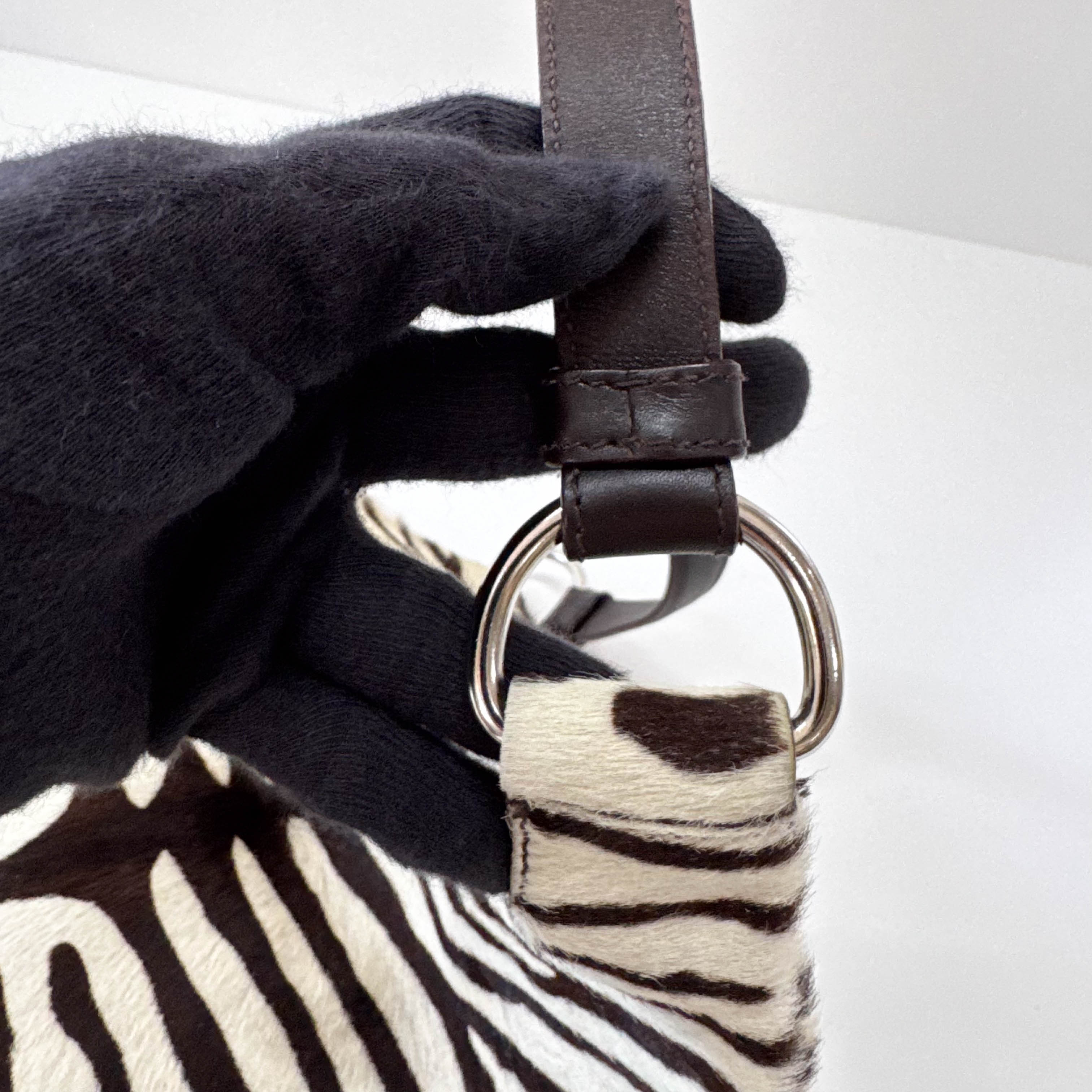Pony Hair Zebra Print Shoulder Bag