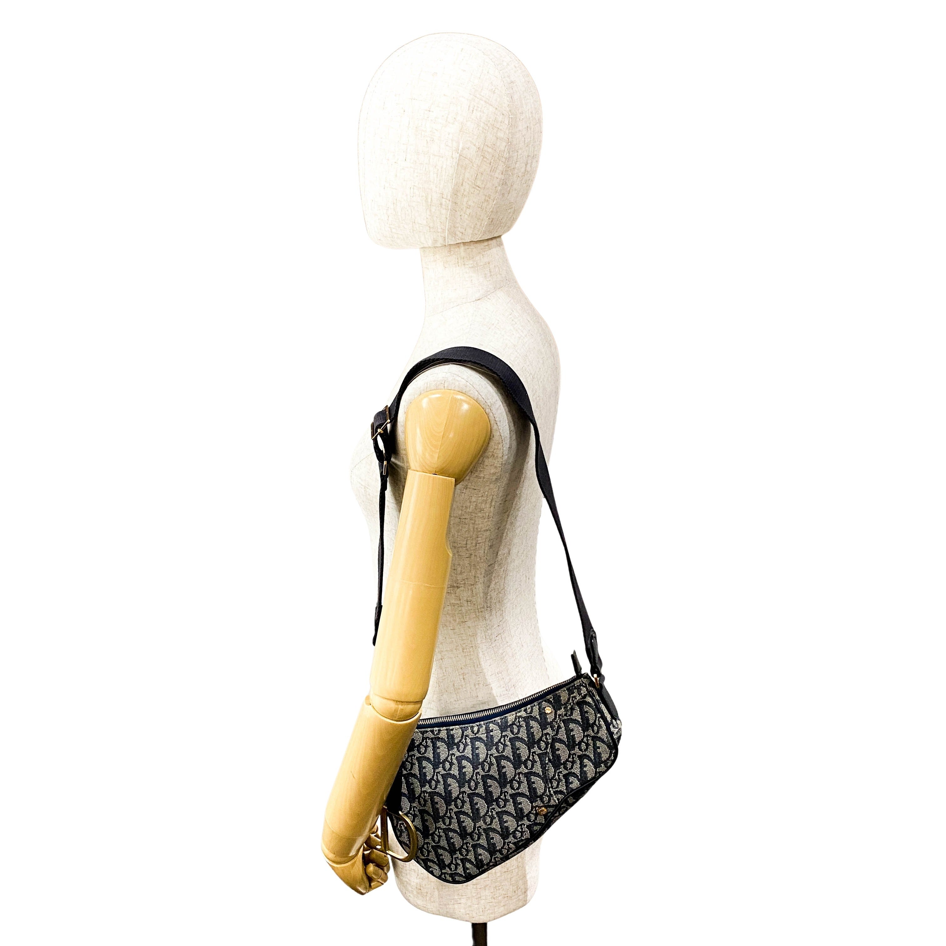 Saddle Trotter Navy Canvas Shoulder Bag