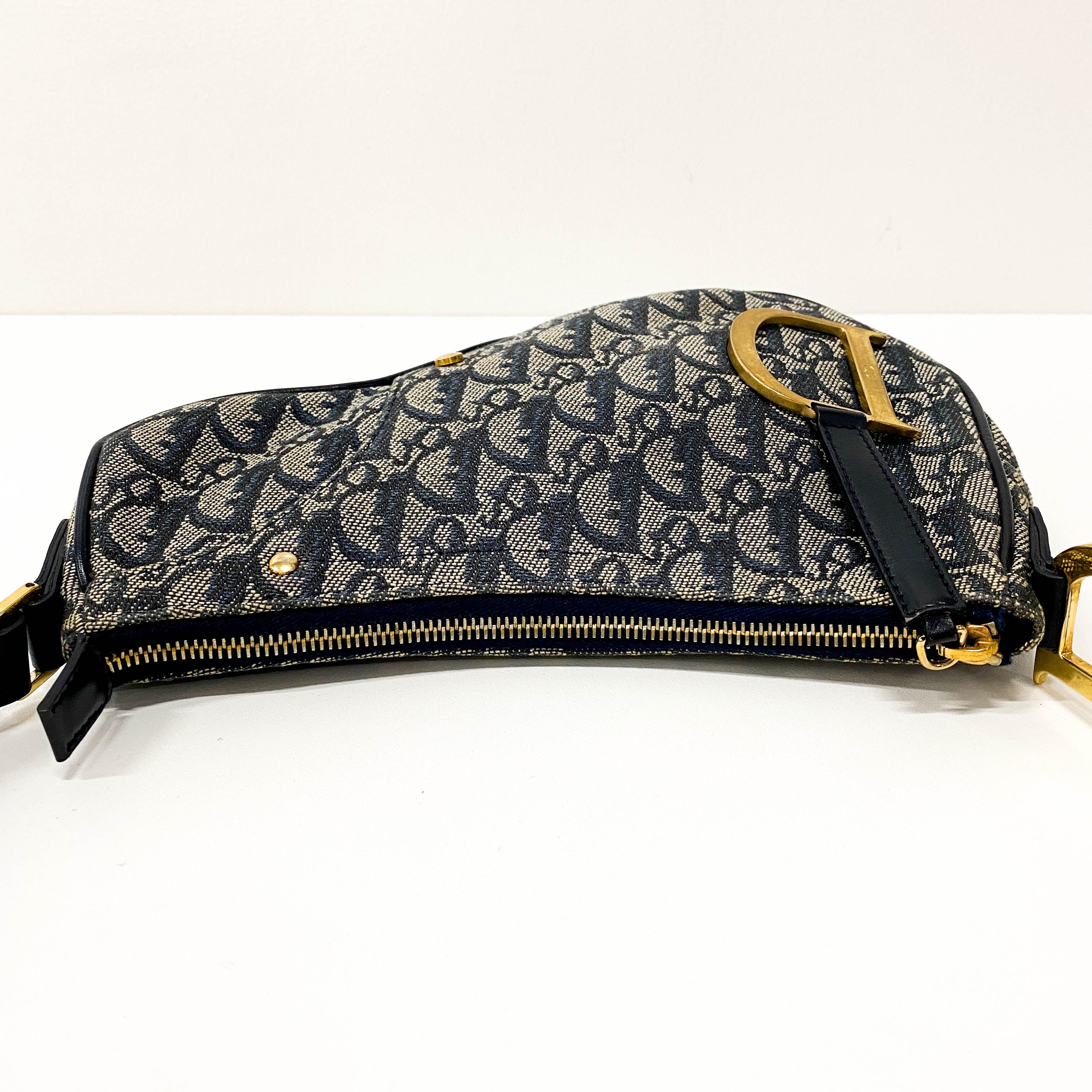 Saddle Trotter Navy Canvas Shoulder Bag