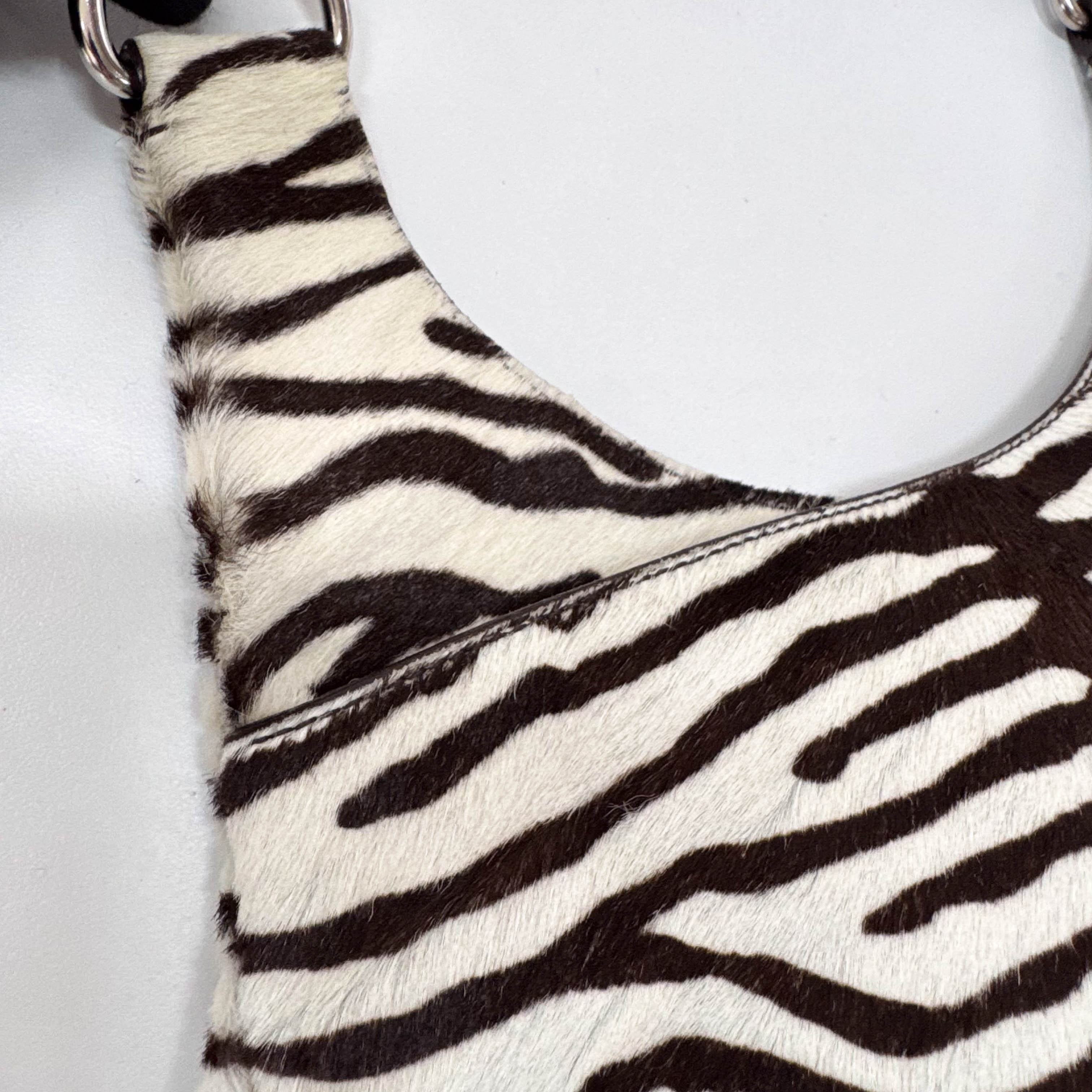 Pony Hair Zebra Print Shoulder Bag