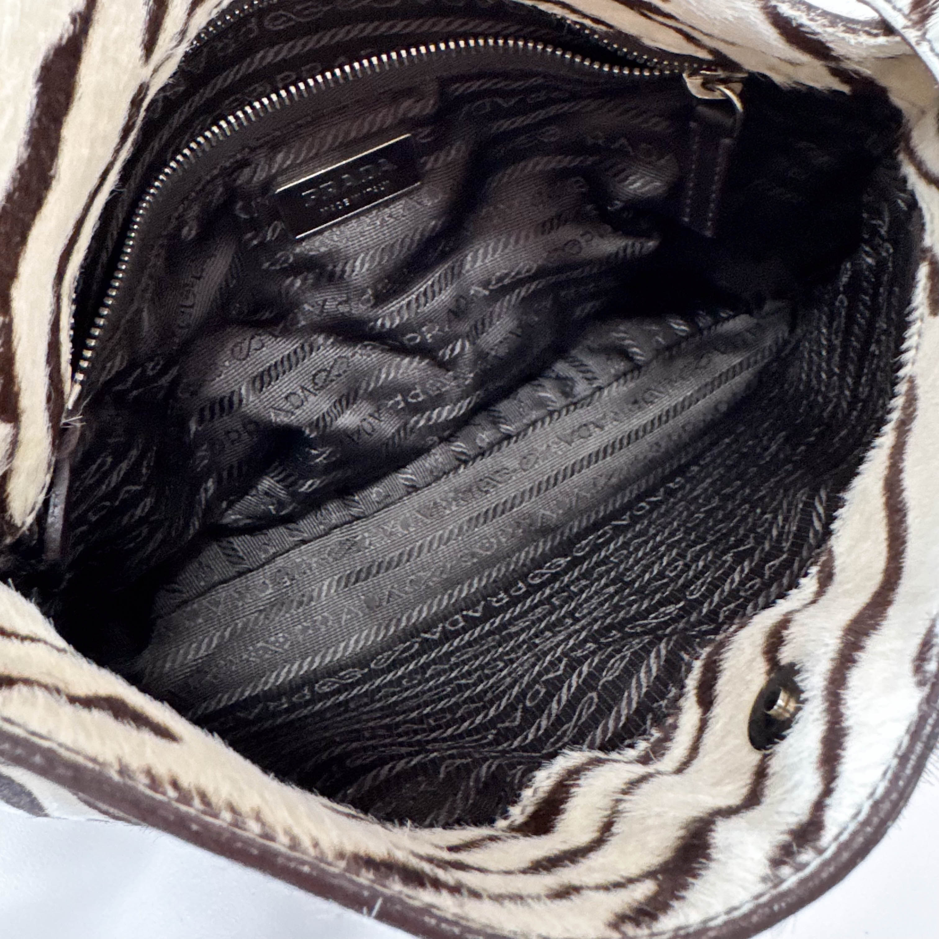 Pony Hair Zebra Print Shoulder Bag