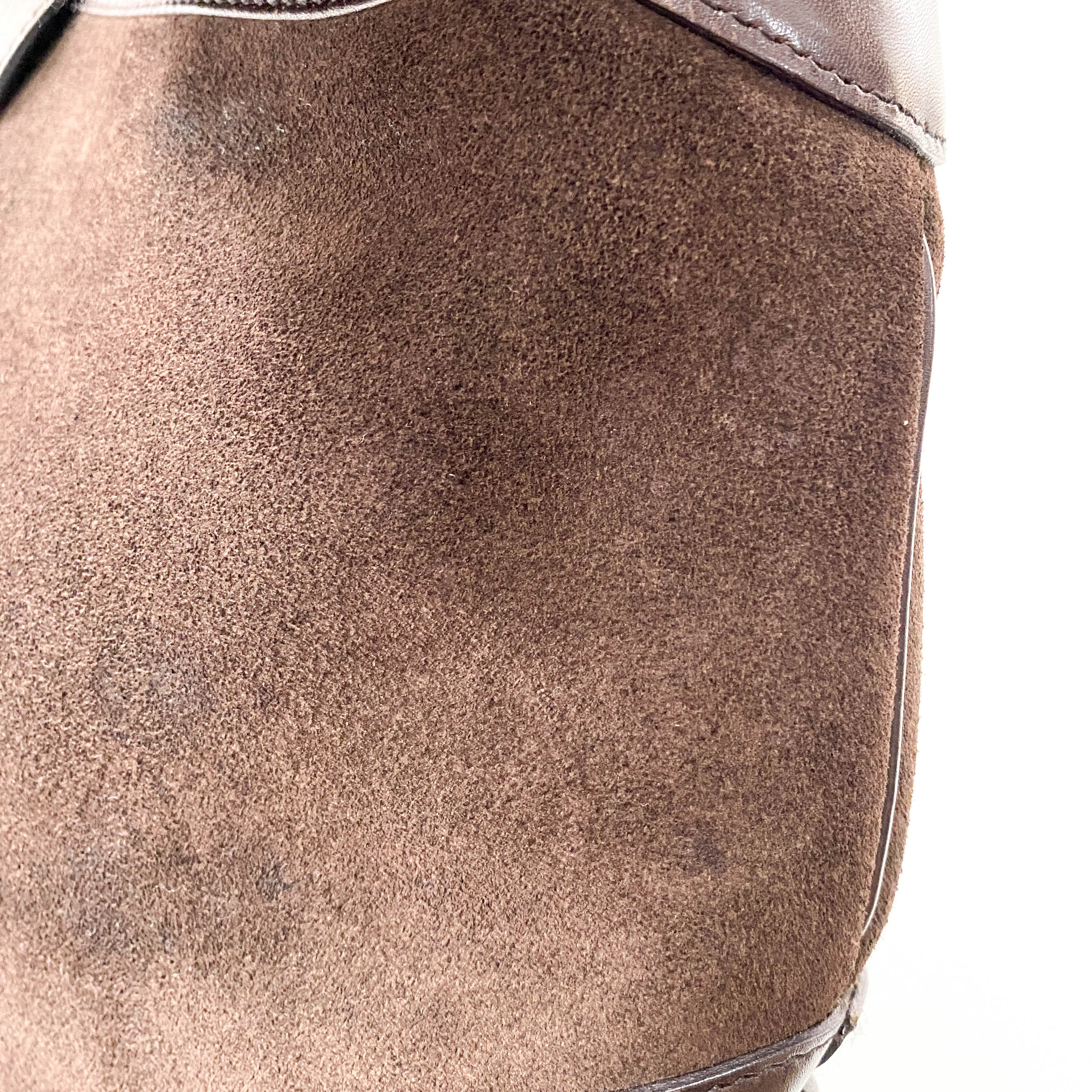 Jackie Ophidia Sherry Line Brown Suede Shoulder Bag