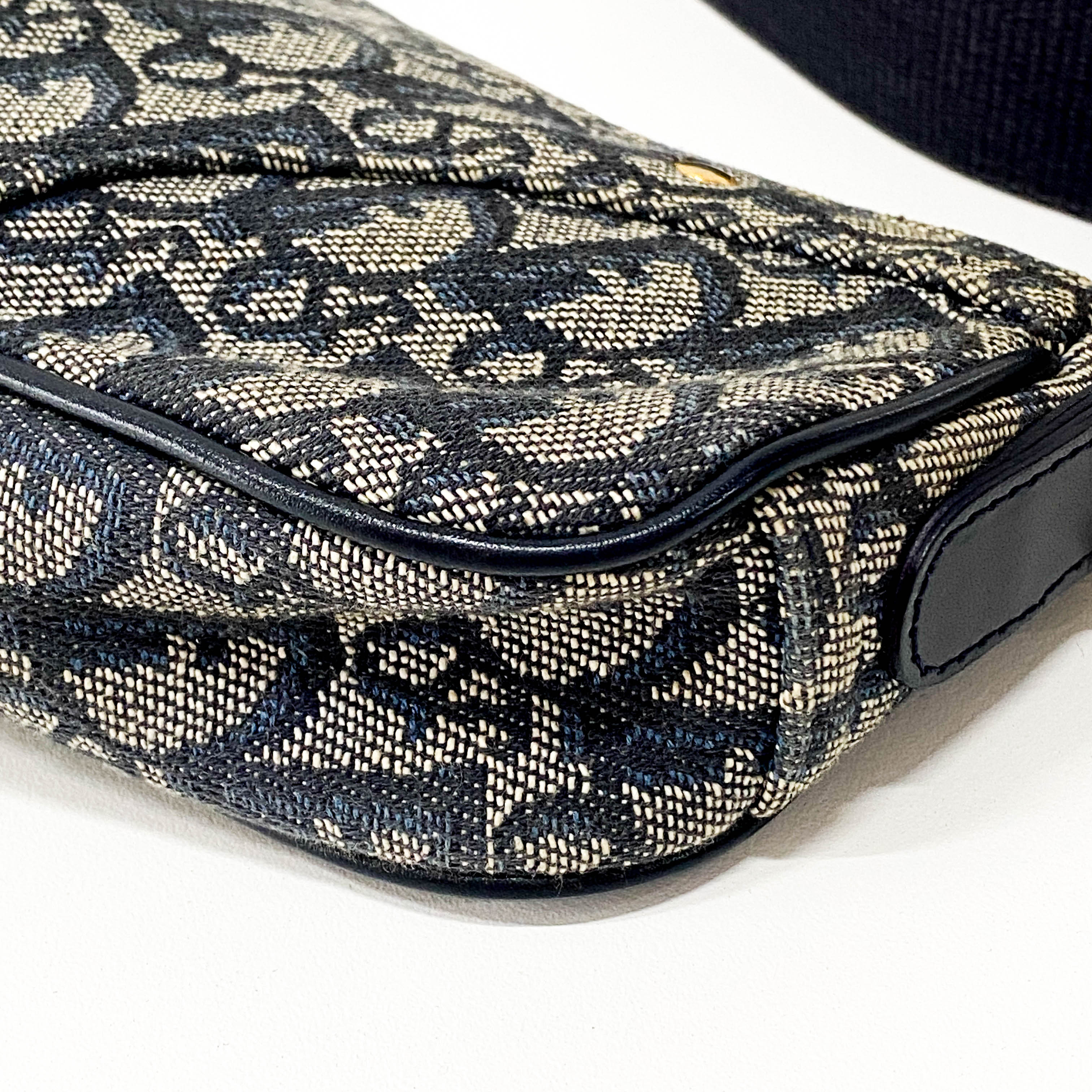 Saddle Trotter Navy Canvas Shoulder Bag