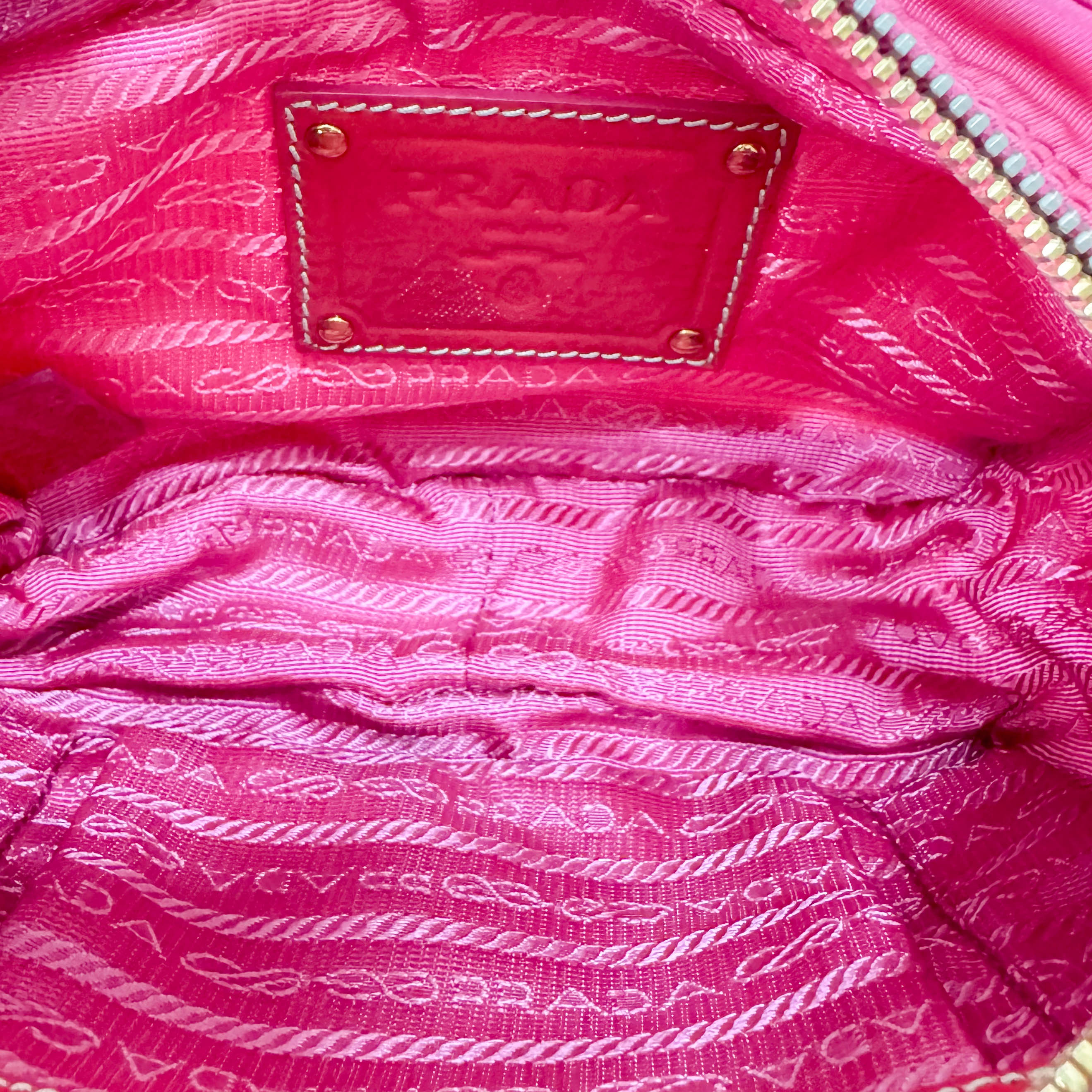 Tessuto Pietre Mini Pink Nylon Crossbody Bag