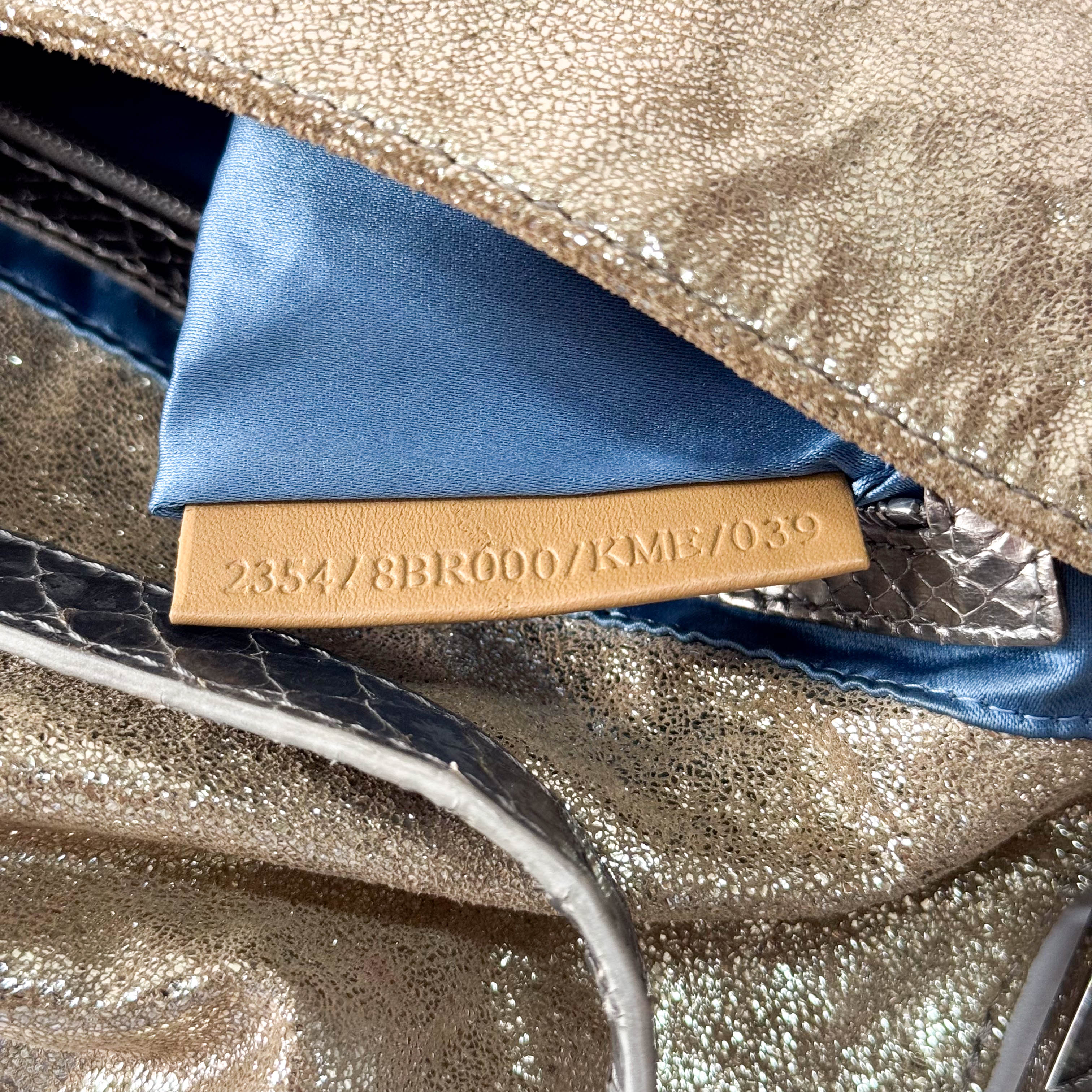 Baguette Gold Leather Shoulder Bag