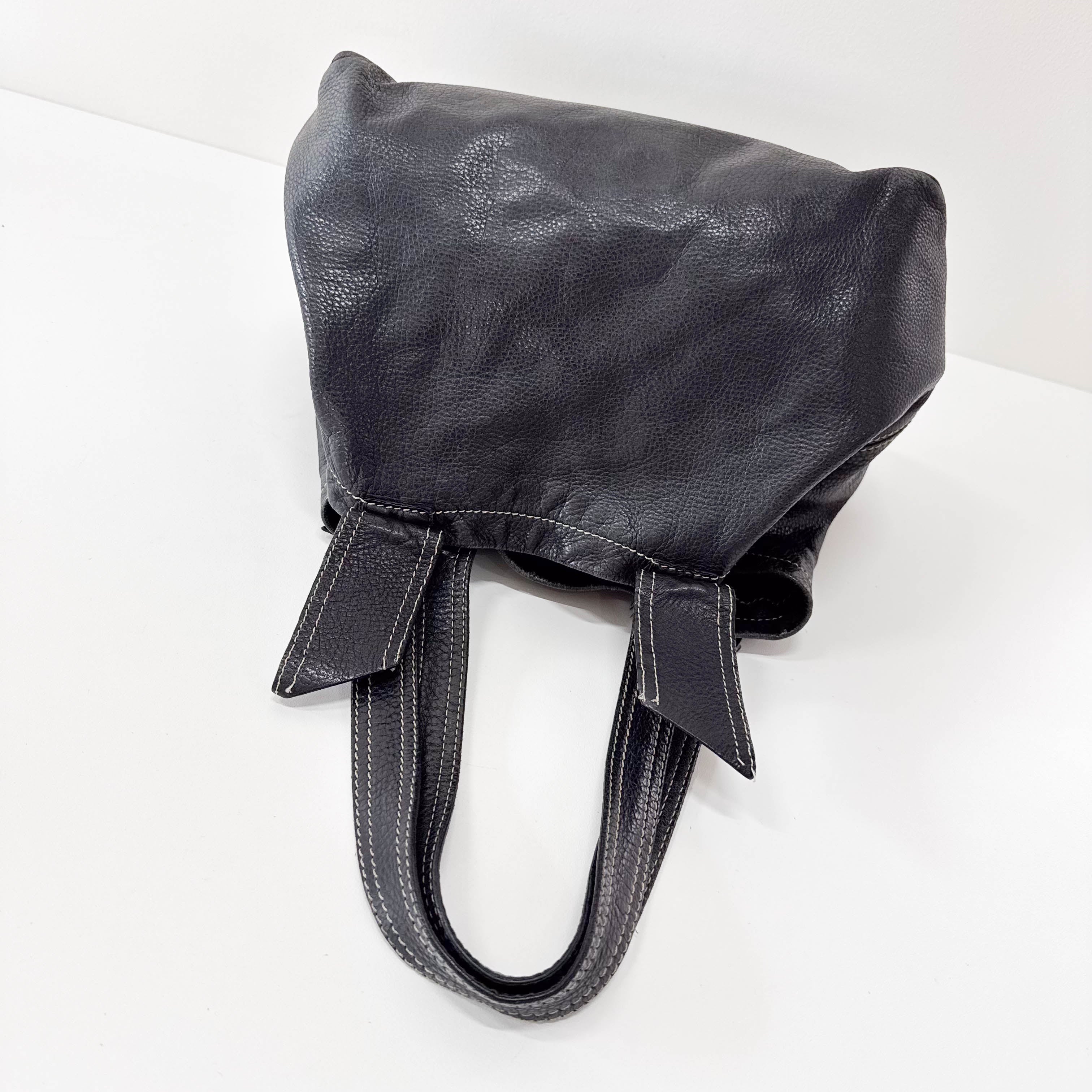 Archive Black Leather Shoulder Bag