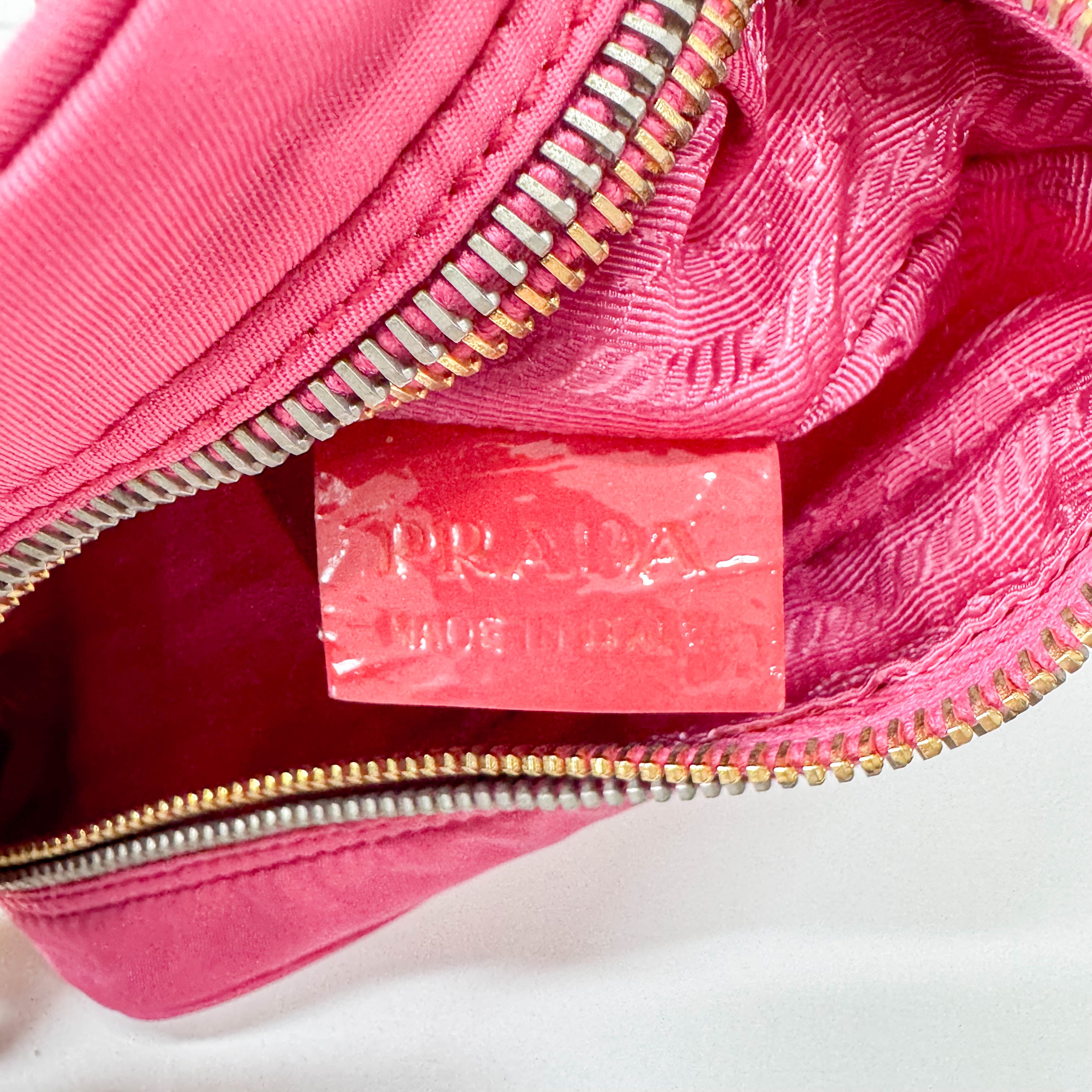 Tessuto Pietre Mini Pink Nylon Crossbody Bag