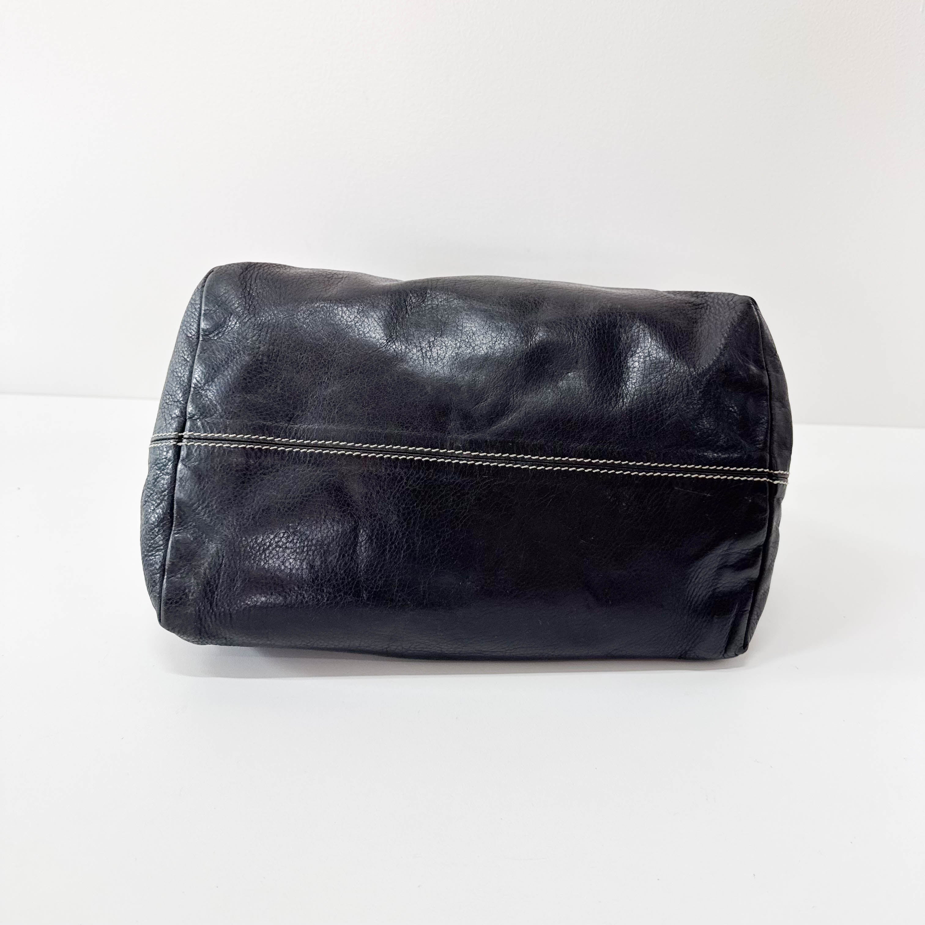 Archive Black Leather Shoulder Bag
