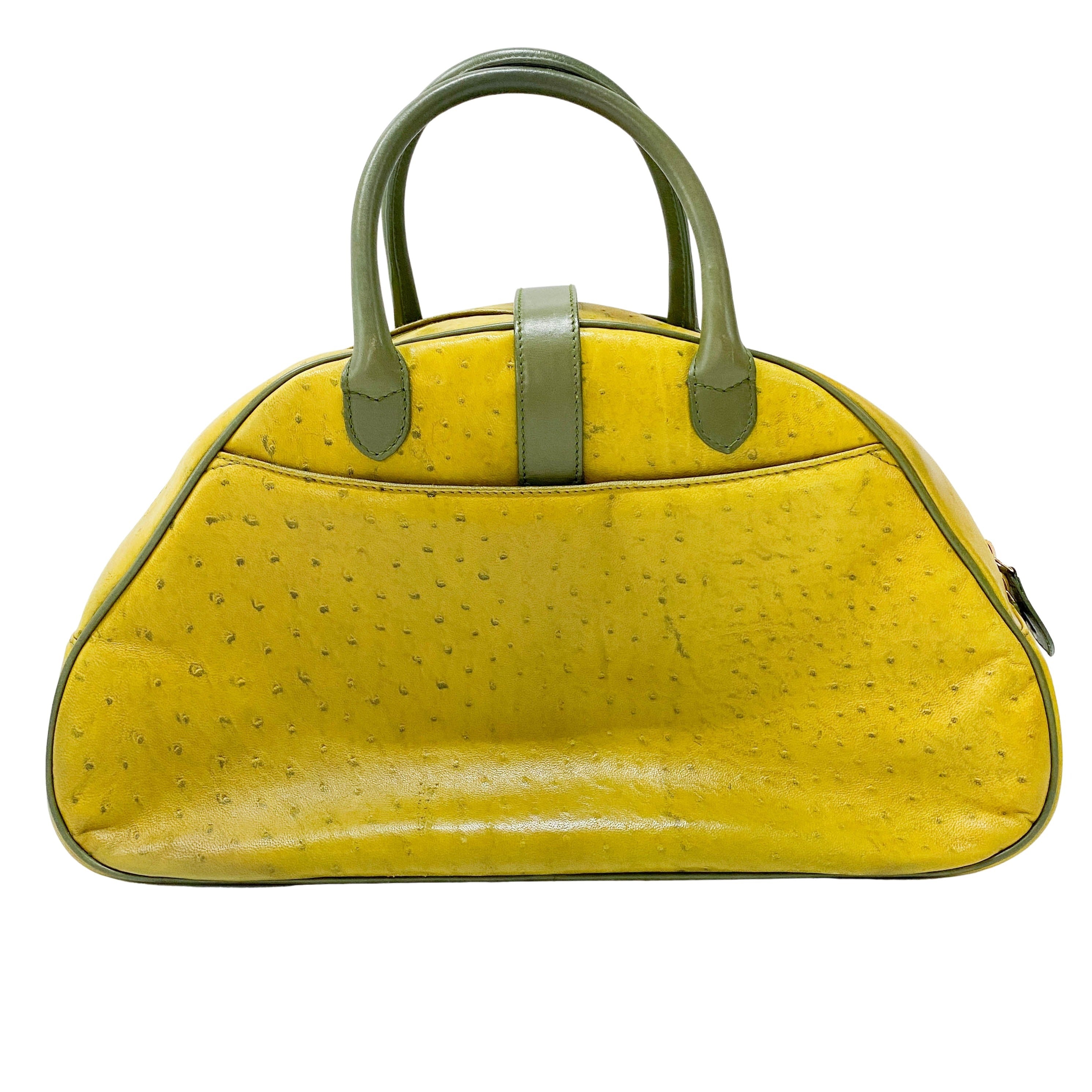 Saddle Green Leather Bowler Bag