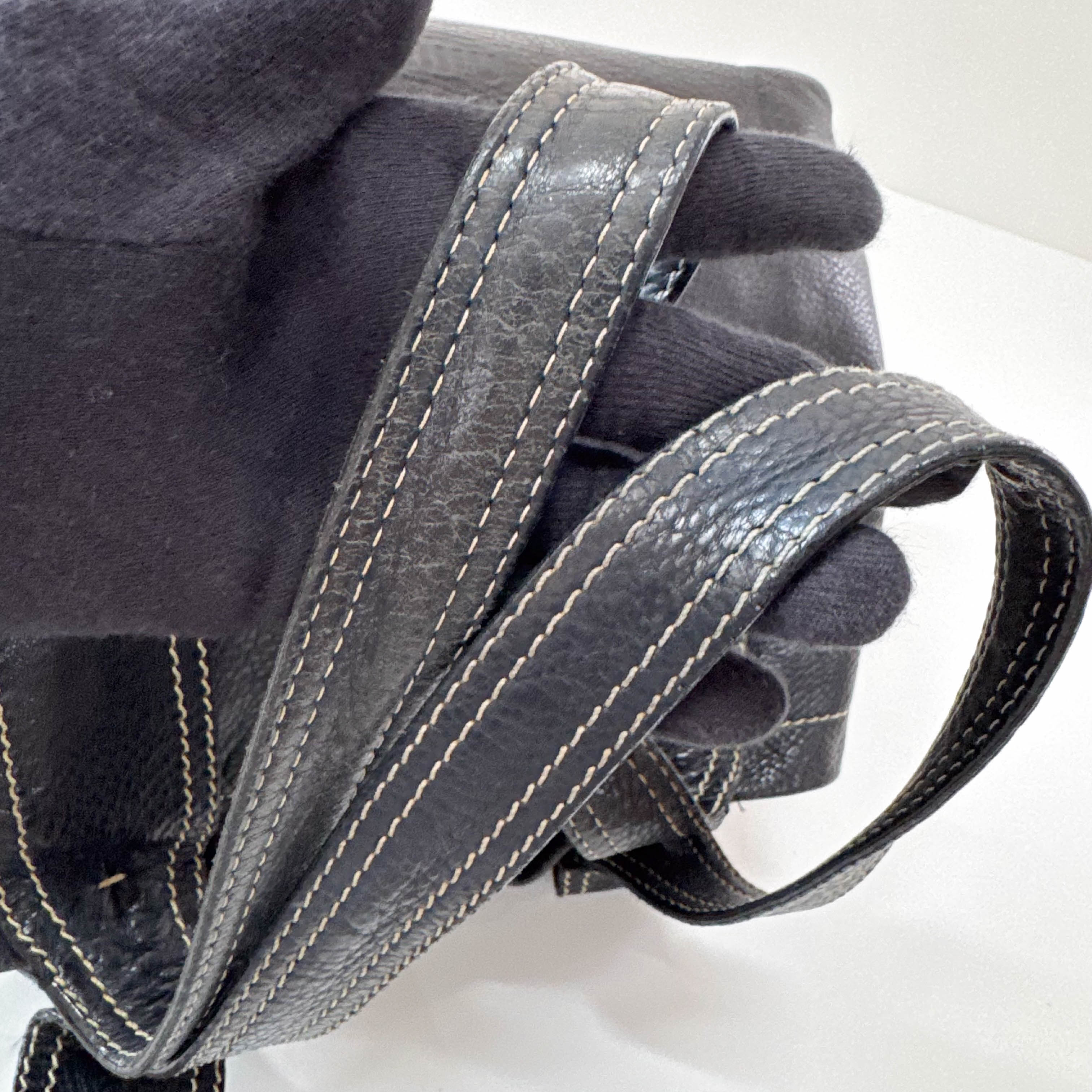 Archive Black Leather Shoulder Bag