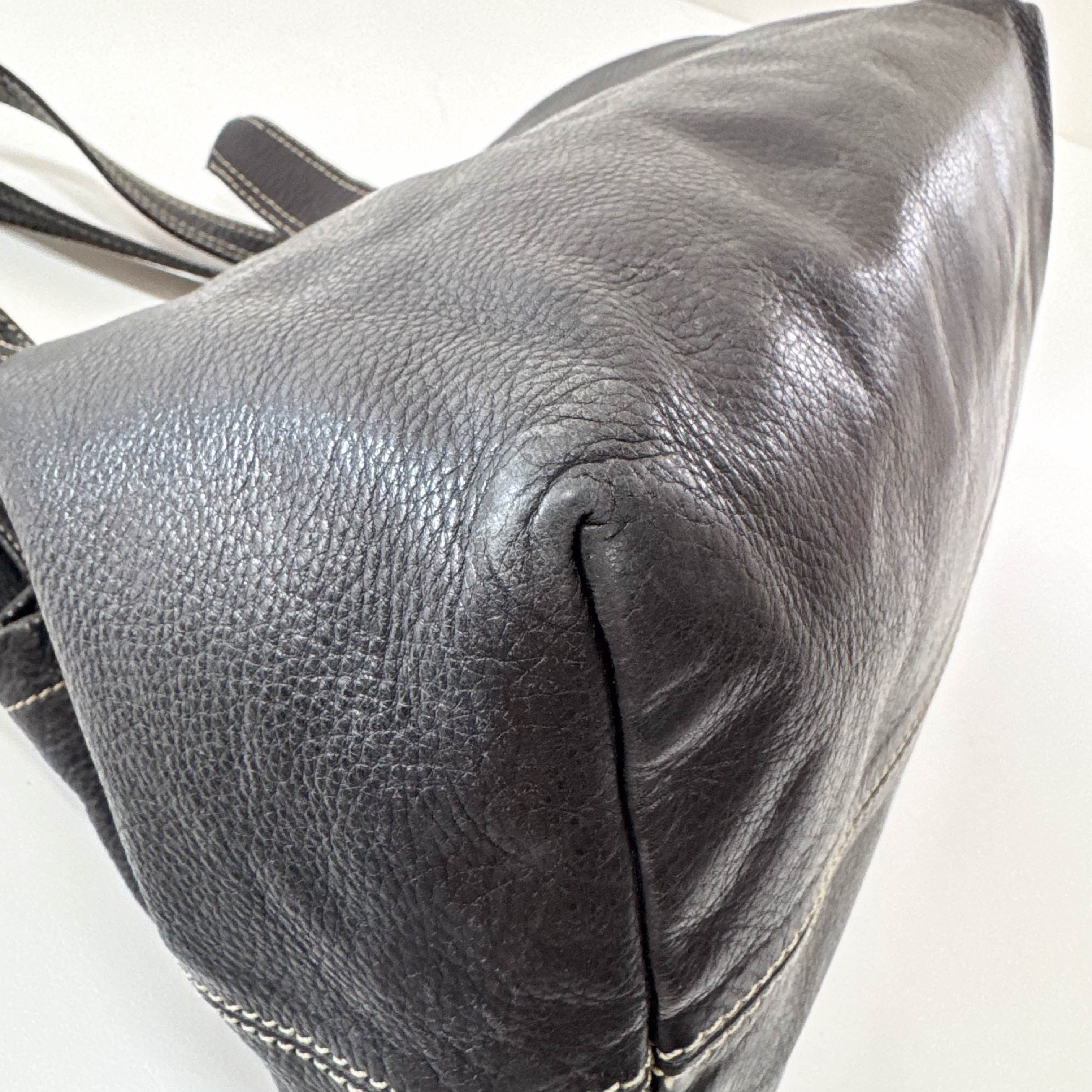 Archive Black Leather Shoulder Bag