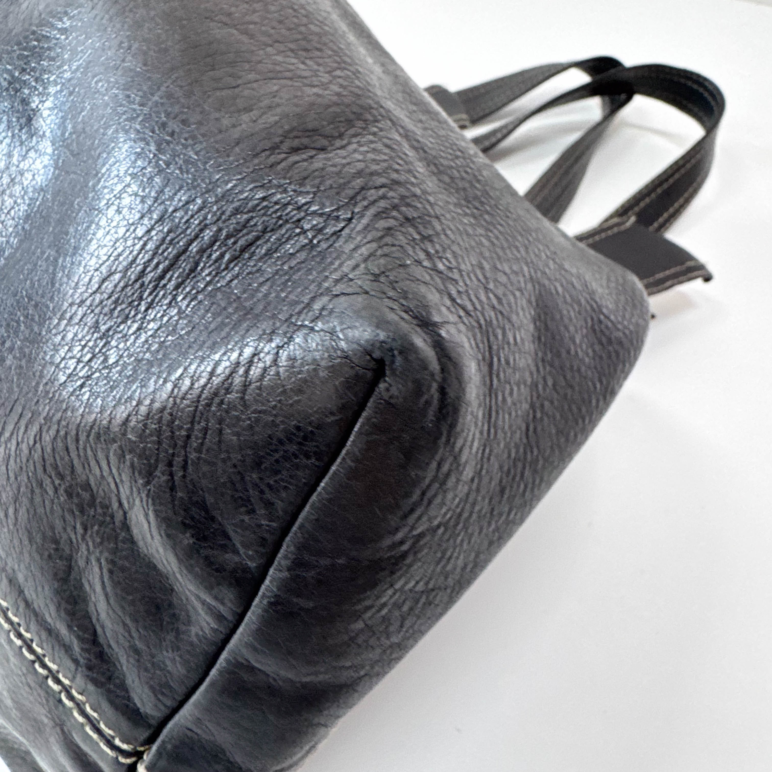 Archive Black Leather Shoulder Bag