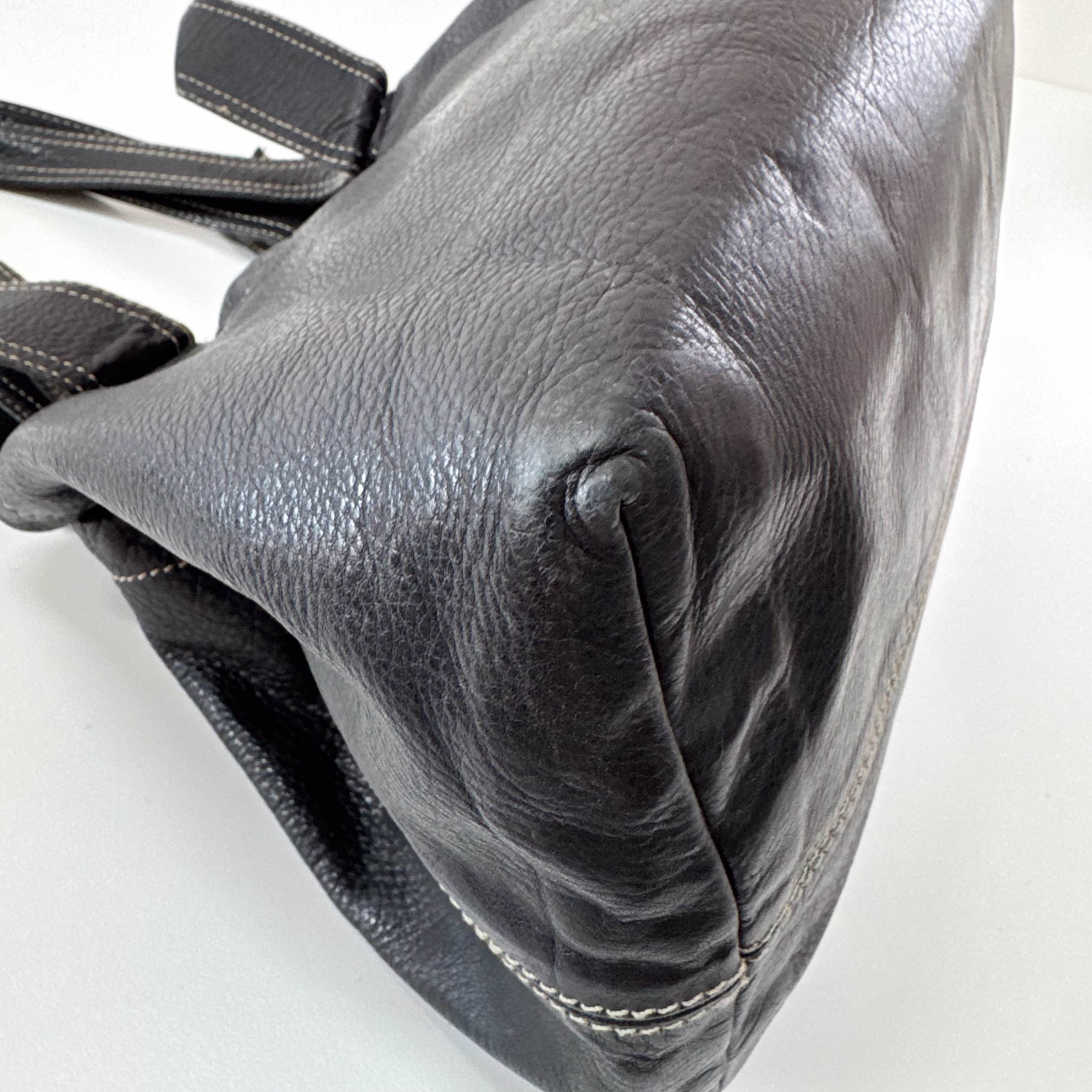 Archive Black Leather Shoulder Bag