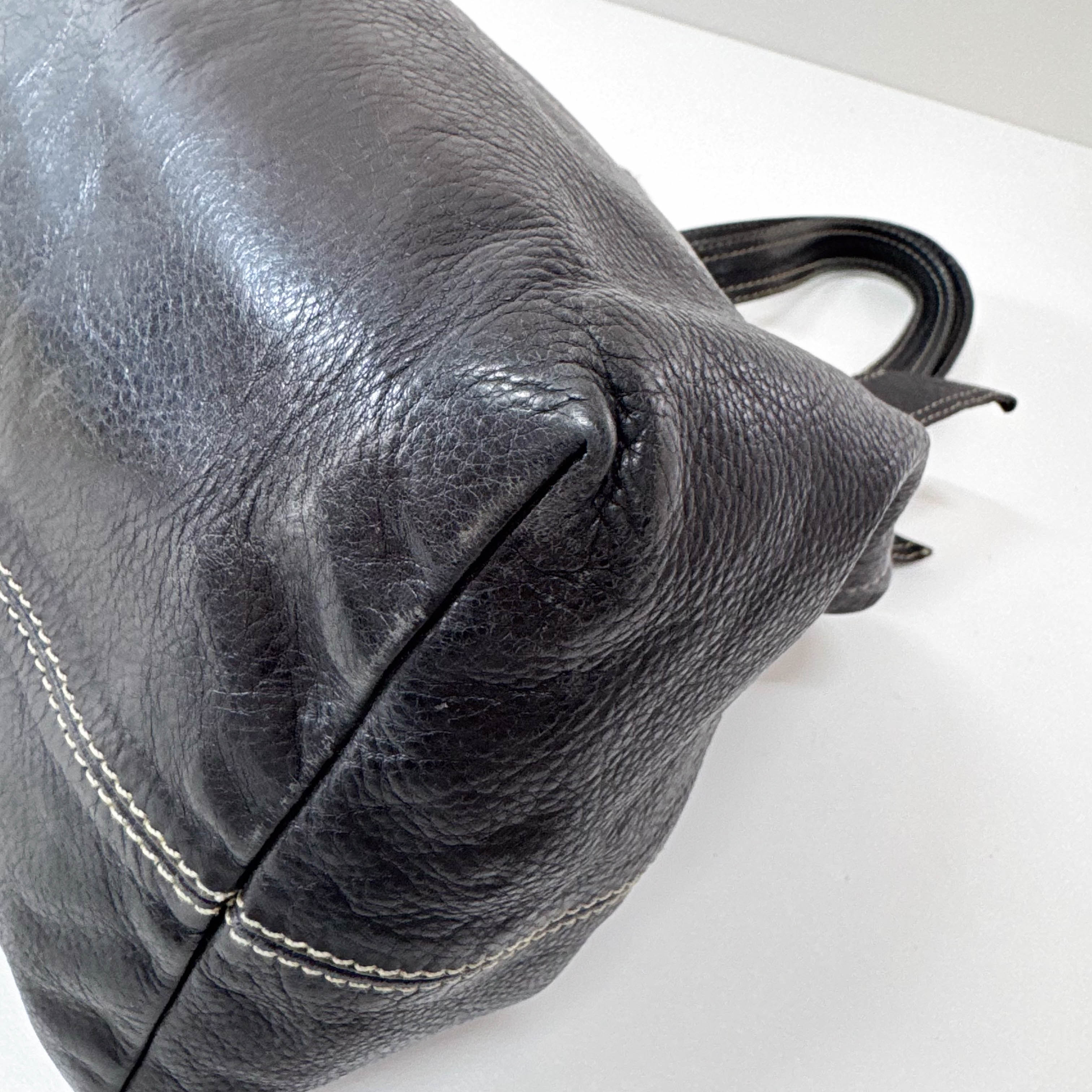 Archive Black Leather Shoulder Bag