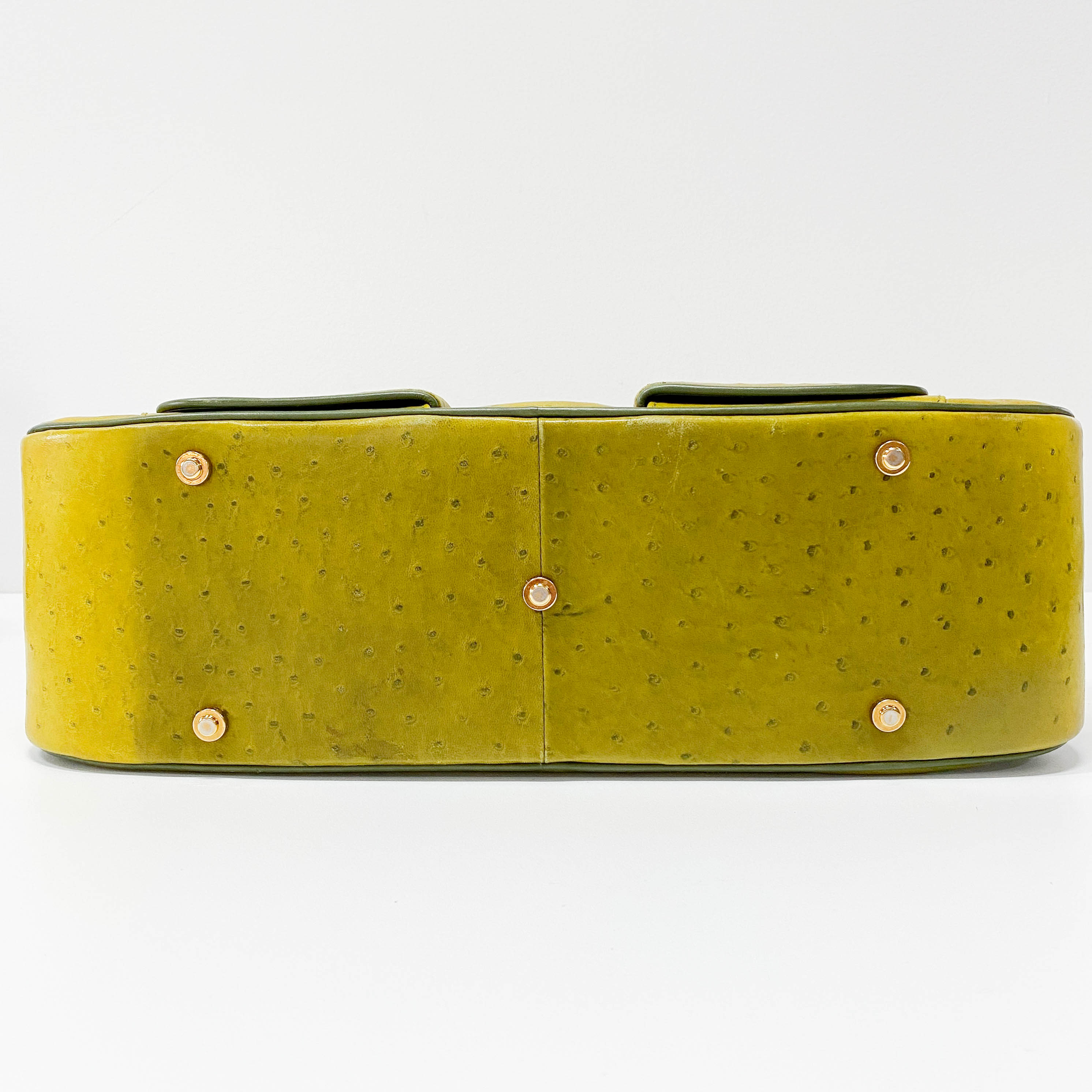 Saddle Green Leather Bowler Bag