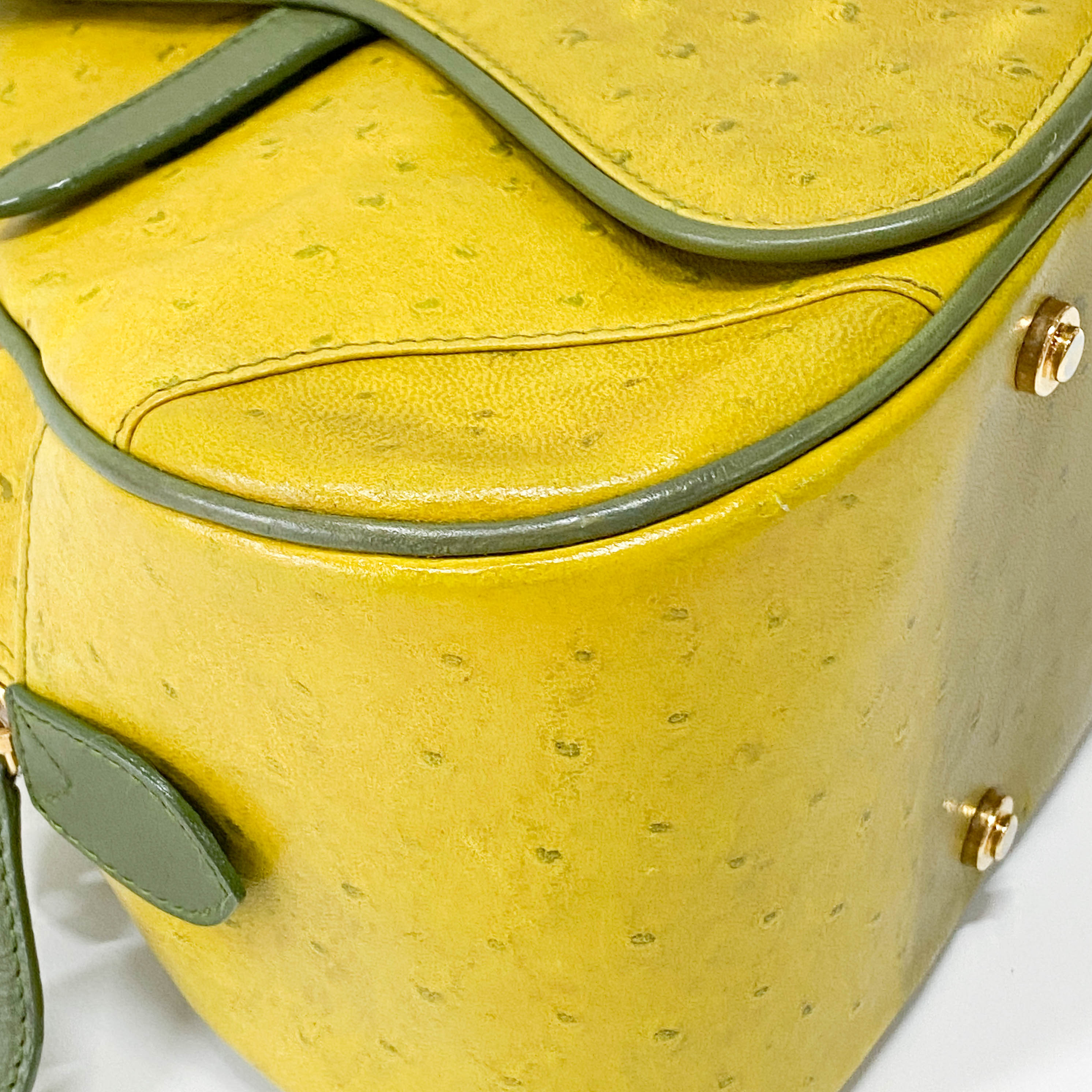 Saddle Green Leather Bowler Bag