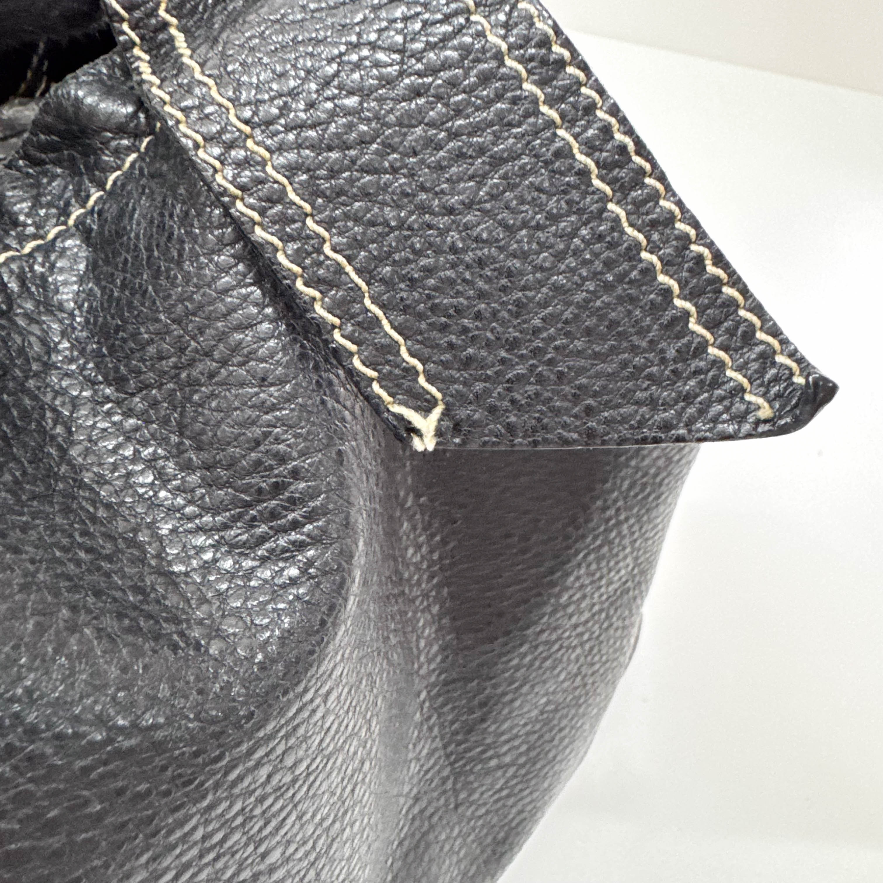 Archive Black Leather Shoulder Bag