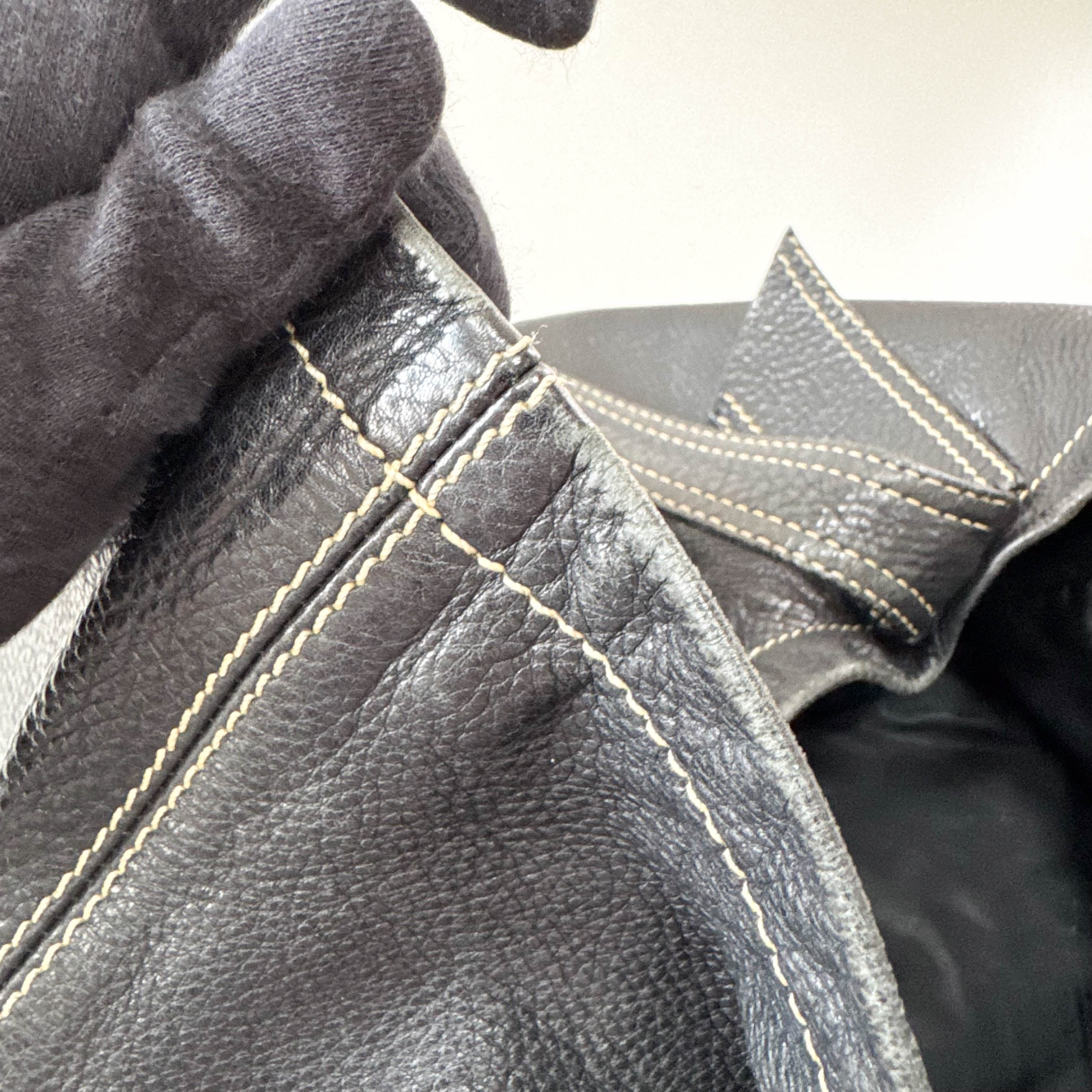 Archive Black Leather Shoulder Bag