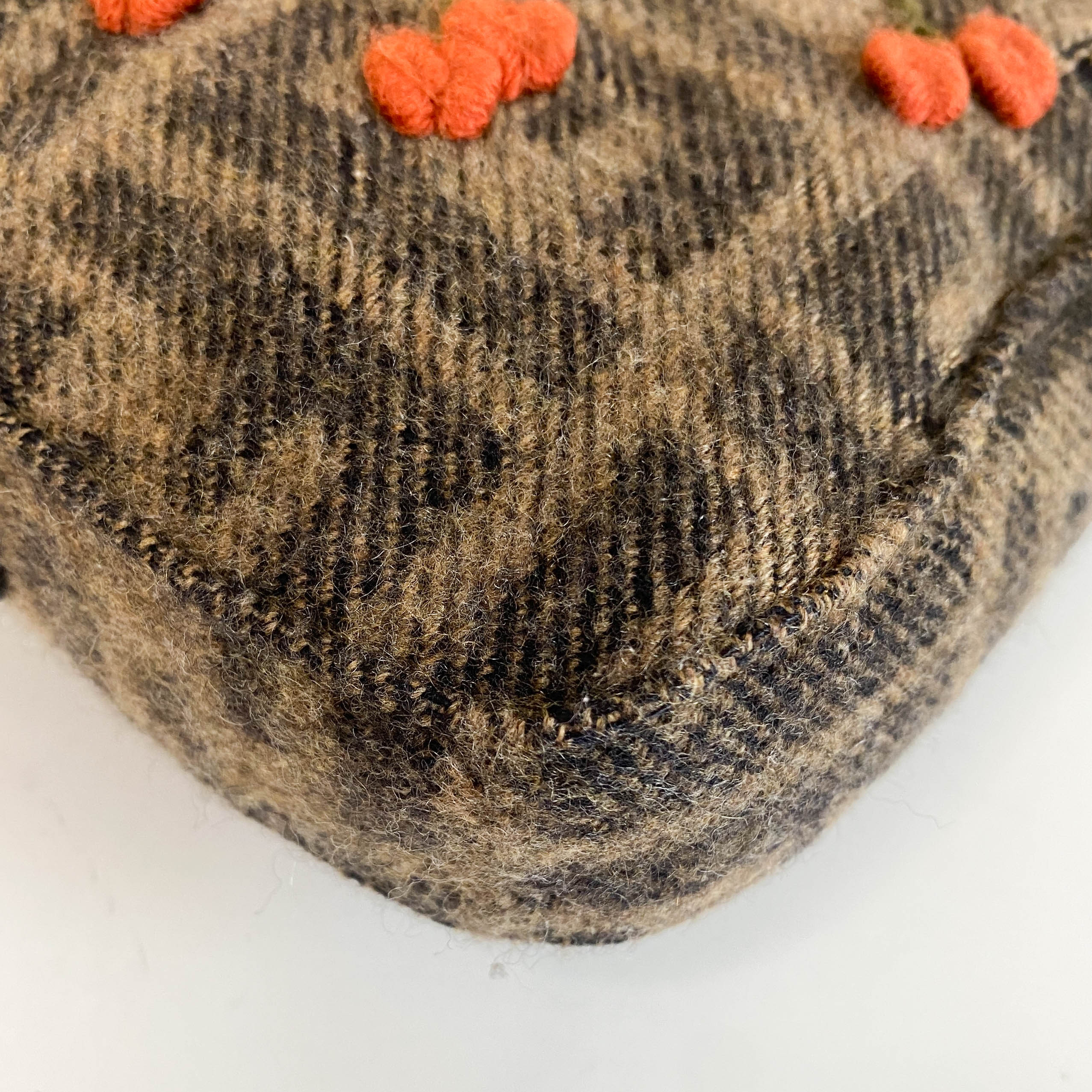 Baguette Zucca Wool Flower Embroidered Shoulder Bag