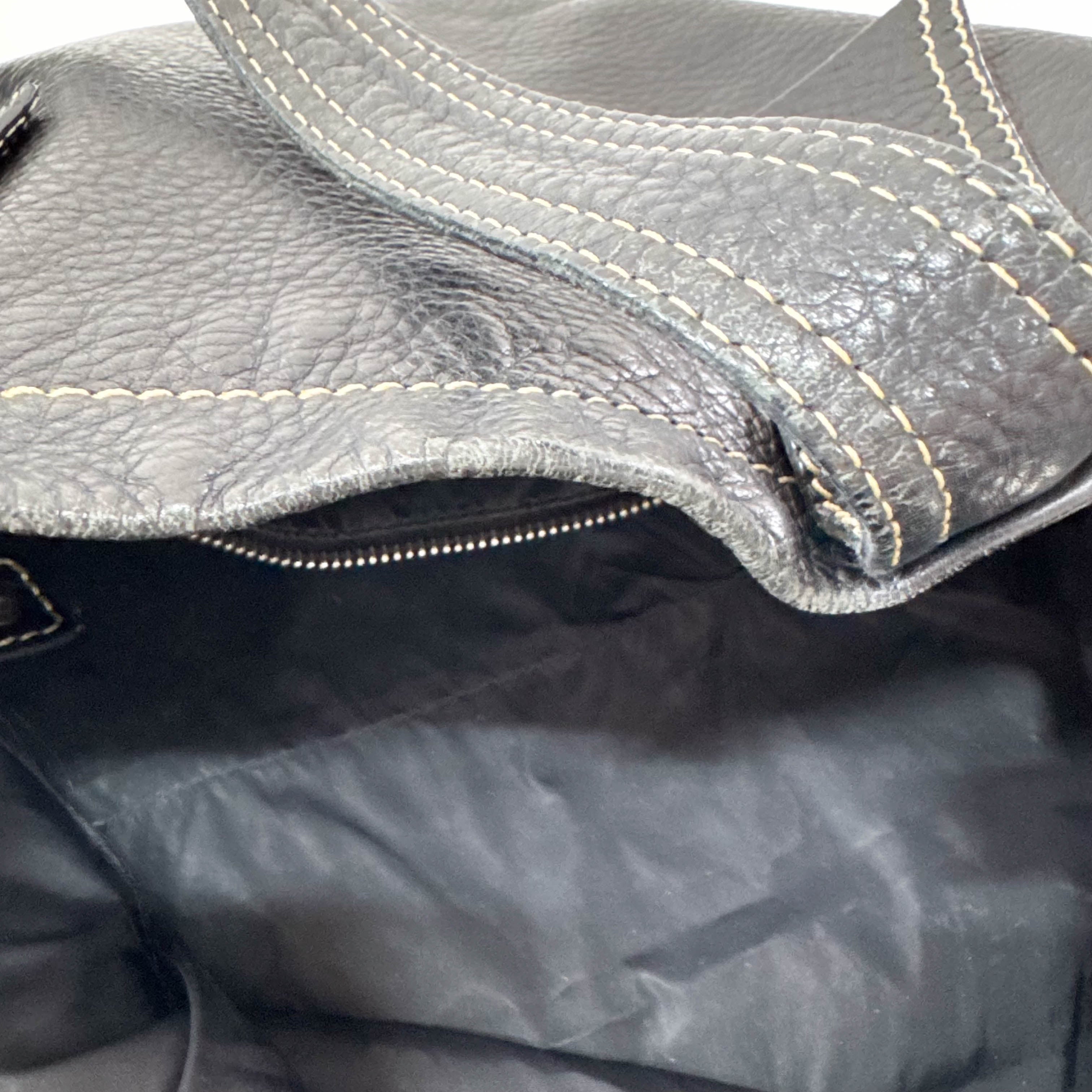 Archive Black Leather Shoulder Bag