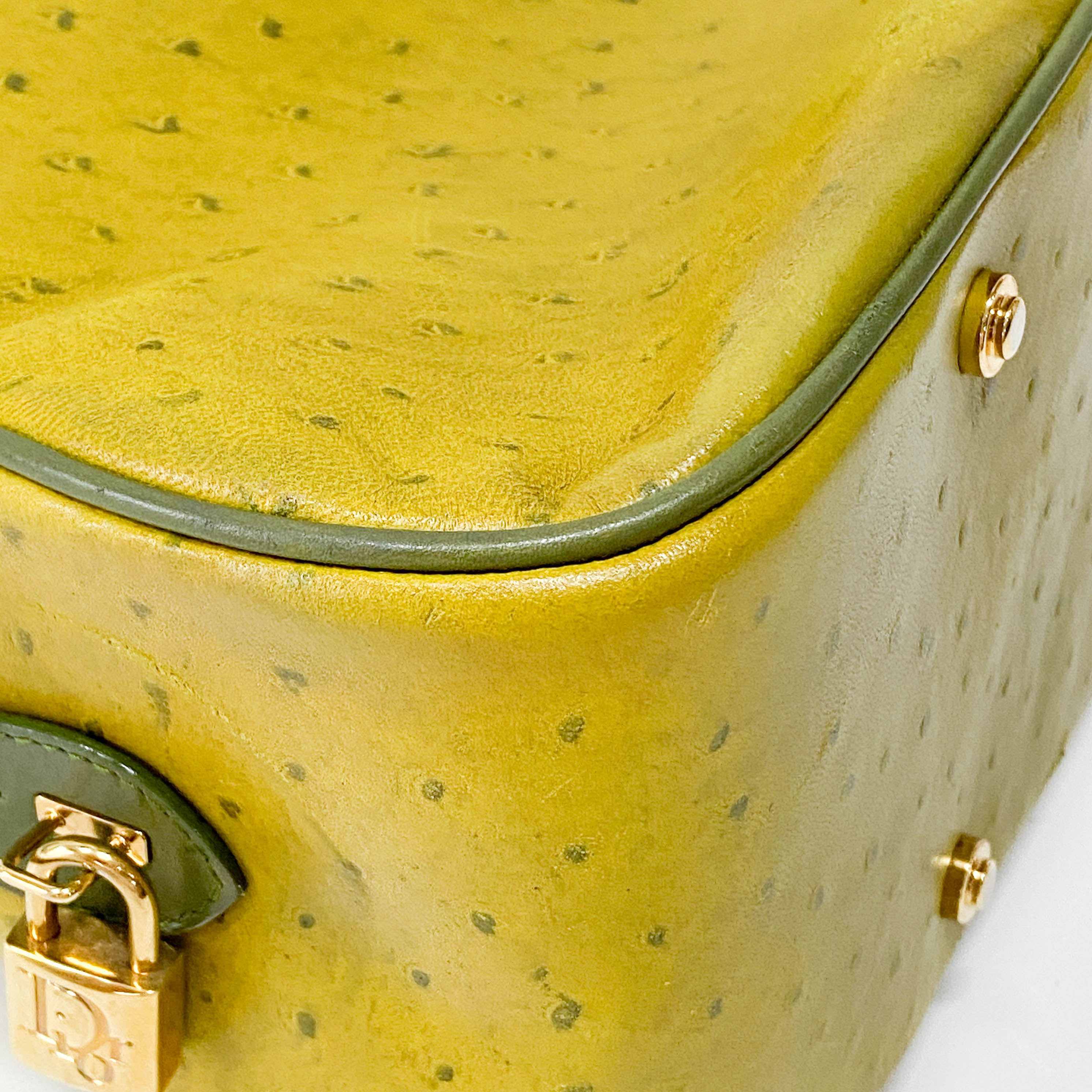 Saddle Green Leather Bowler Bag