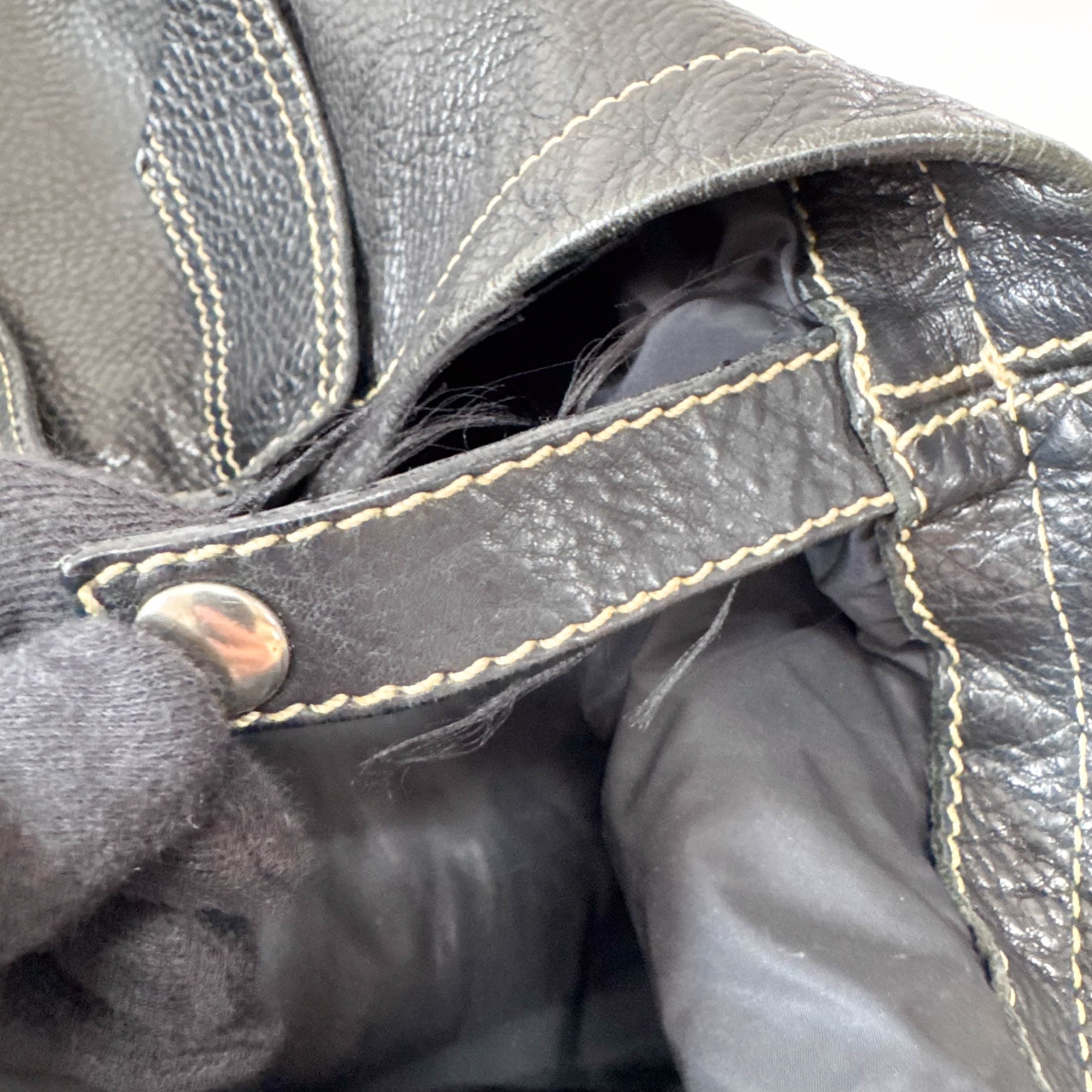 Archive Black Leather Shoulder Bag