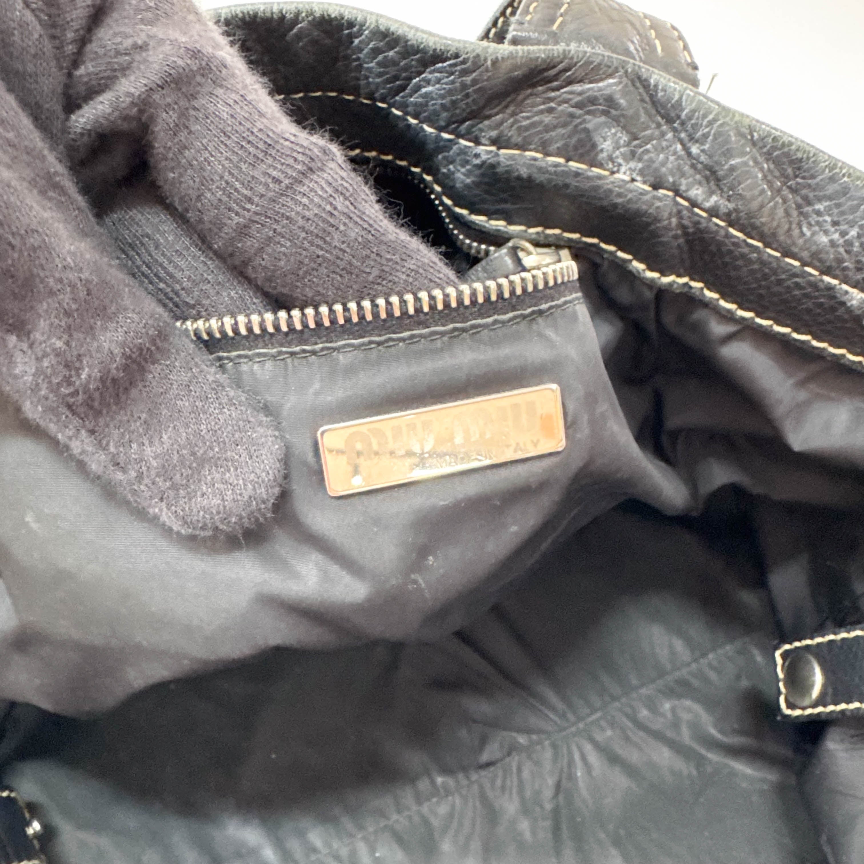 Archive Black Leather Shoulder Bag