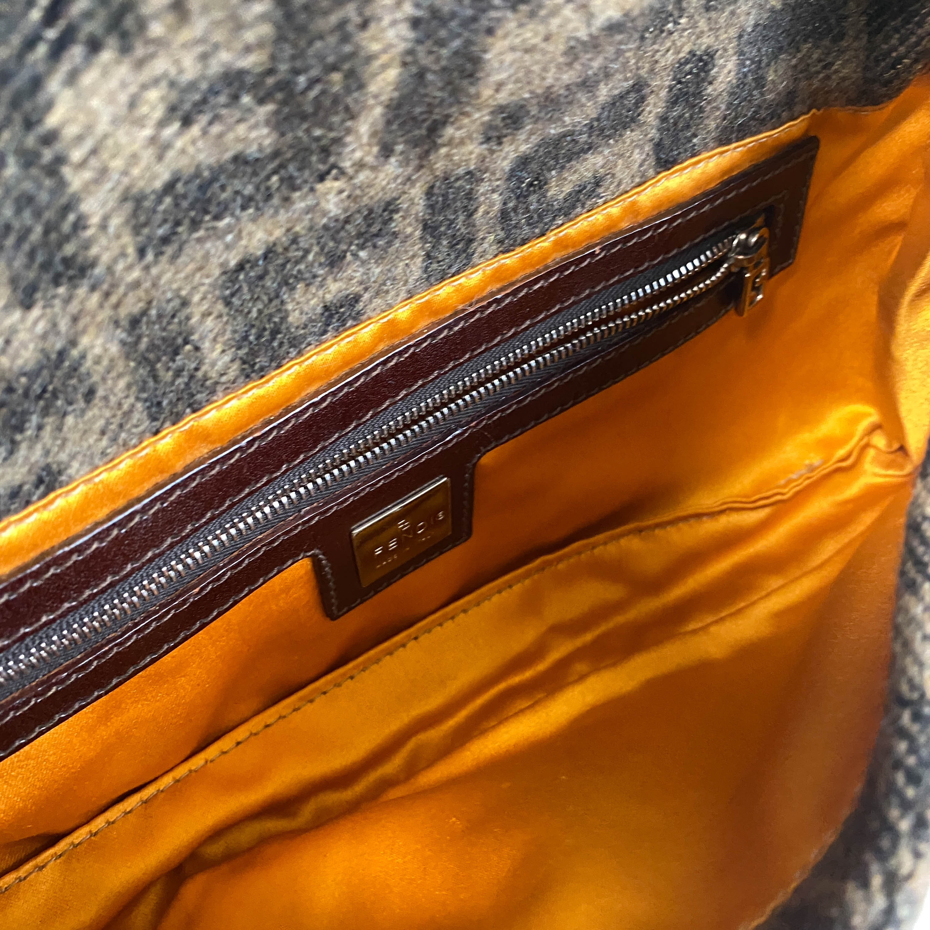 Baguette Zucca Wool Flower Embroidered Shoulder Bag