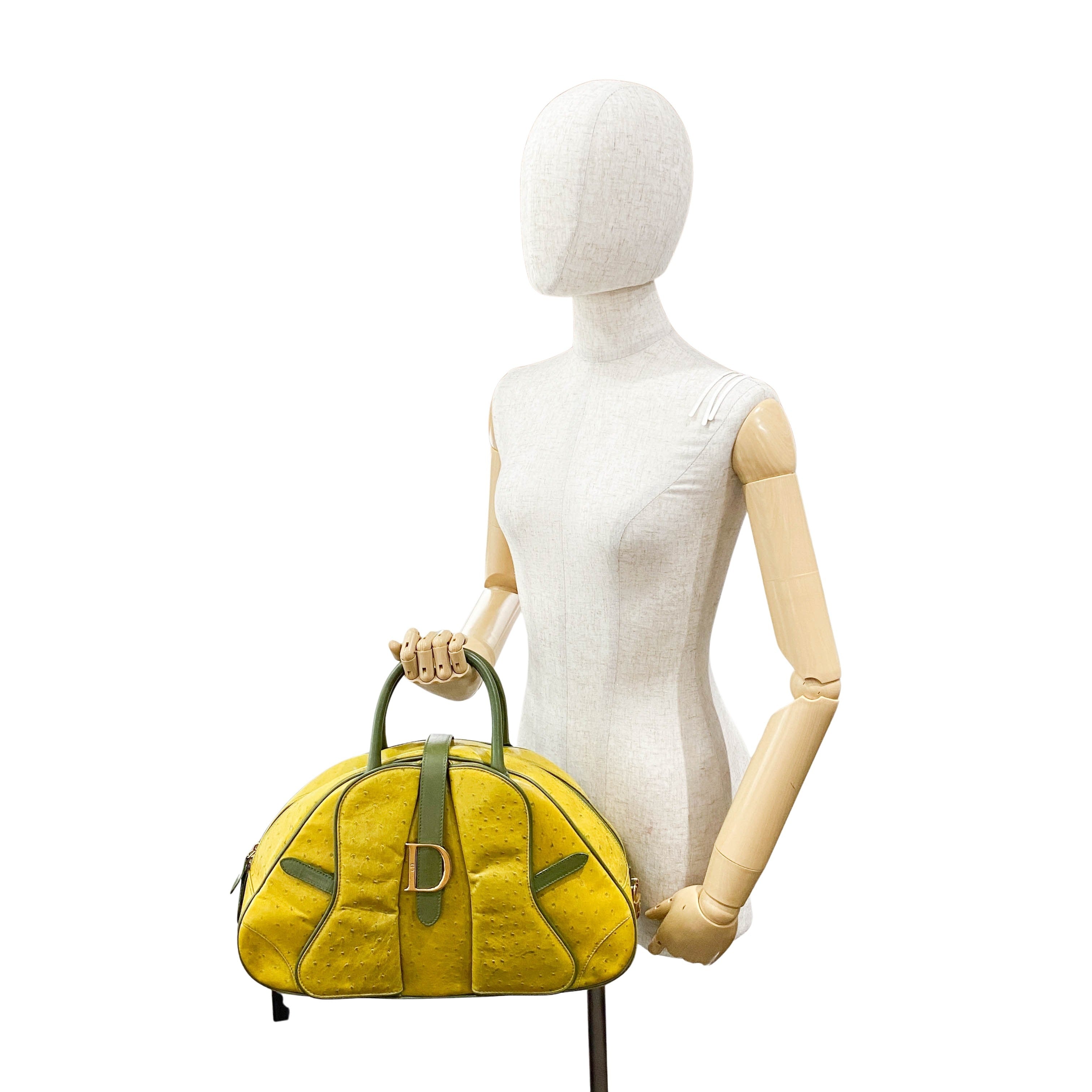 Saddle Green Leather Bowler Bag