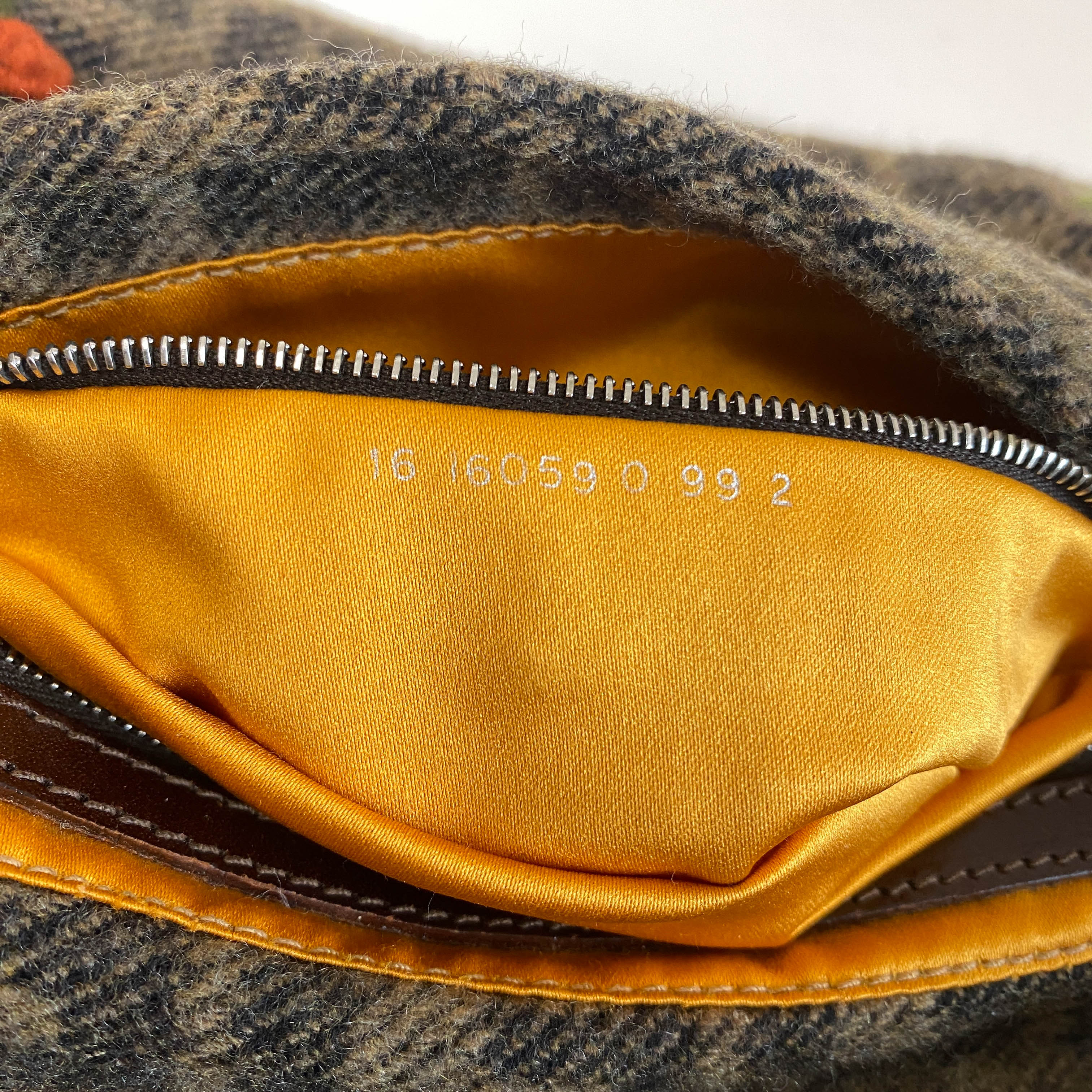 Baguette Zucca Wool Flower Embroidered Shoulder Bag