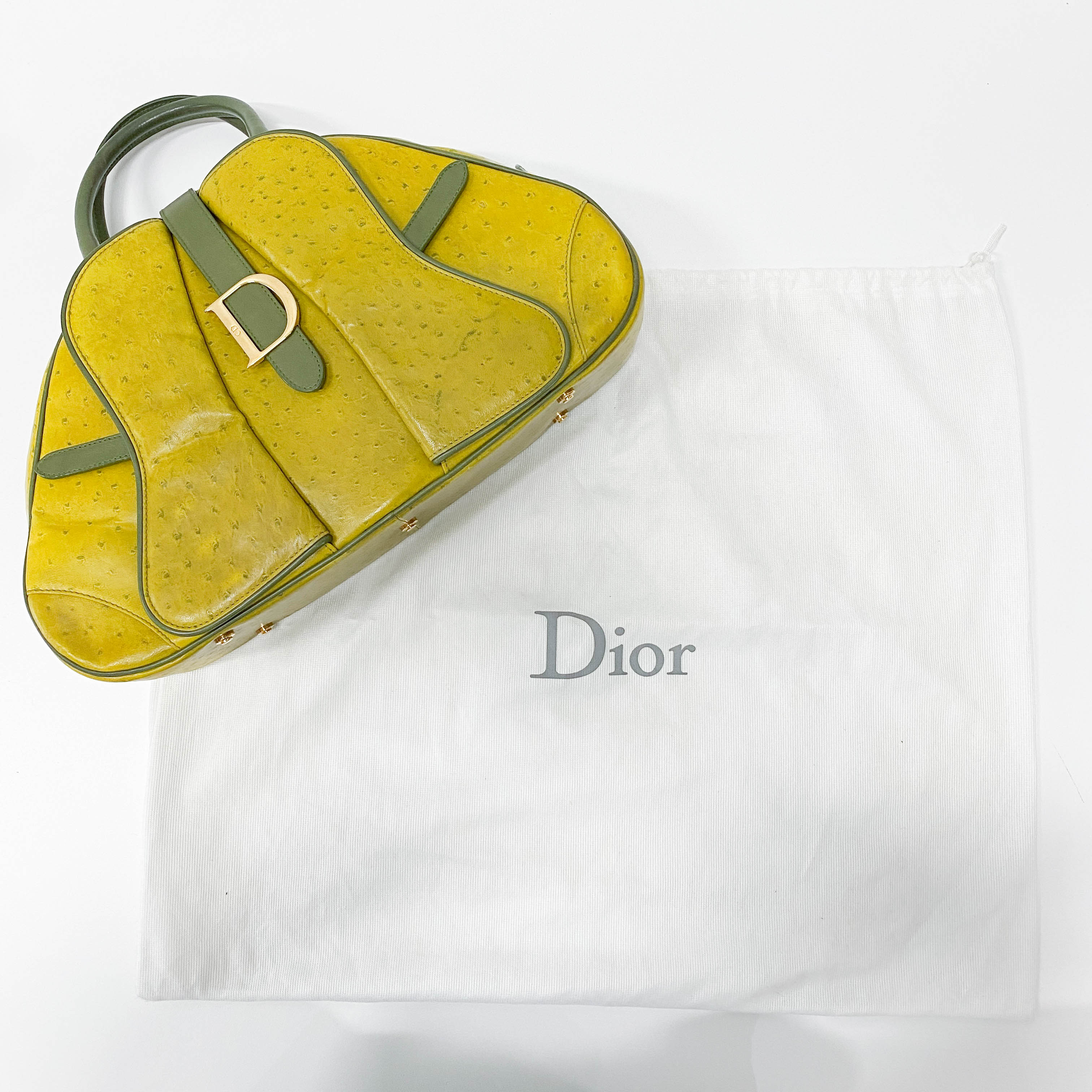 Saddle Green Leather Bowler Bag