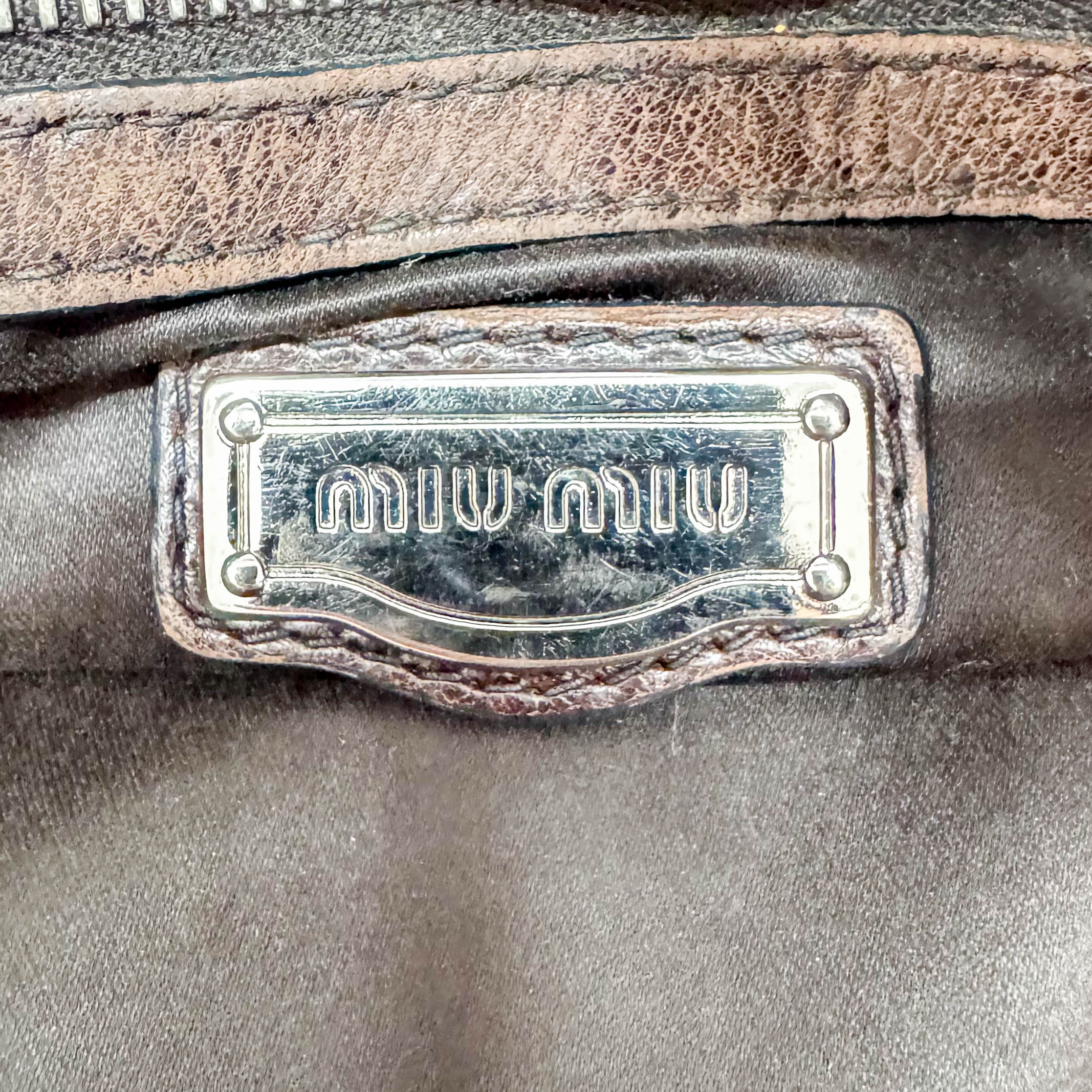 Vitello Bauletto Brown Leather Handle/Shoulder Bag